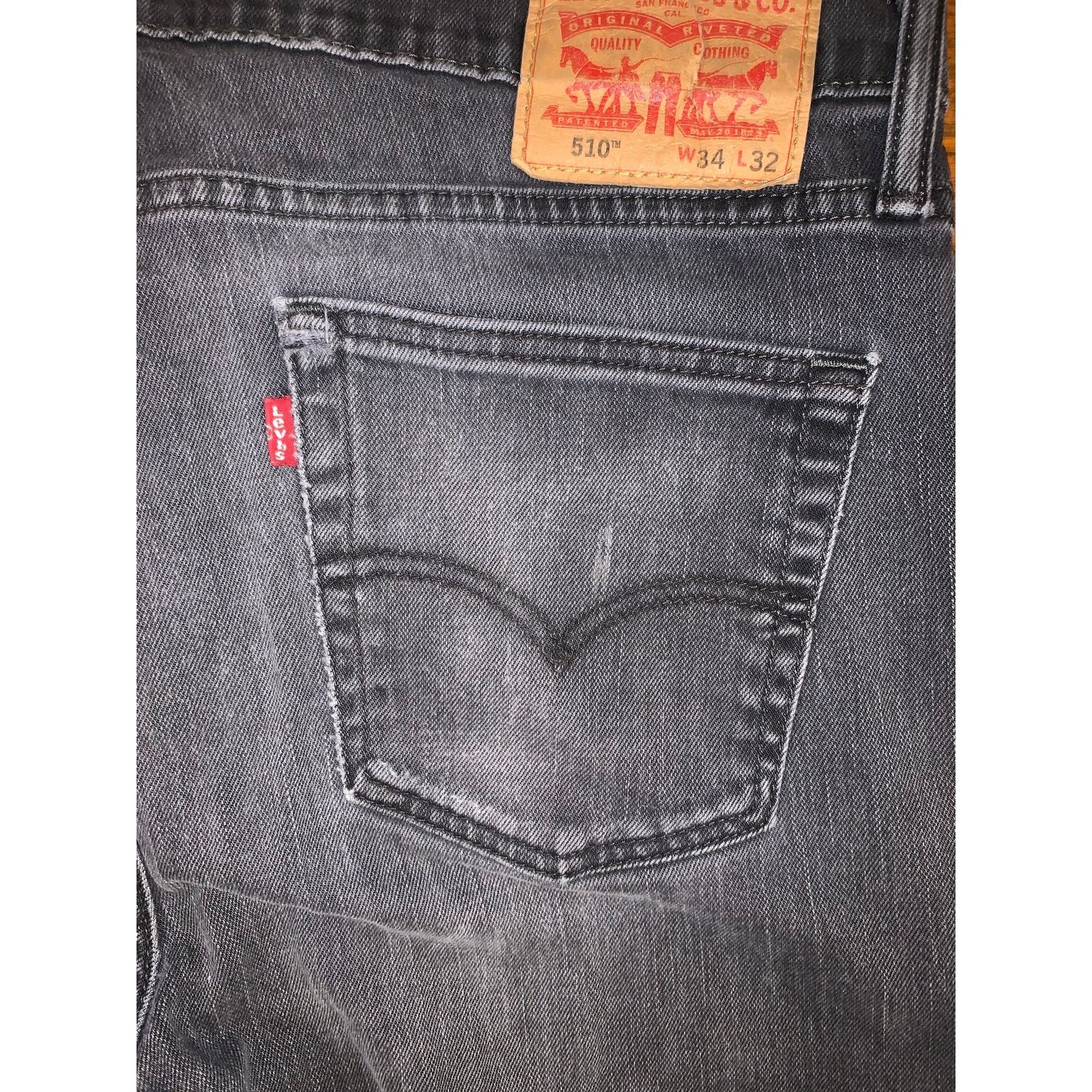 Levi's Levis 510 Black Jeans 34x32 Skinny Fit Nice Fade Size US 34 / EU 50 - 8 Thumbnail