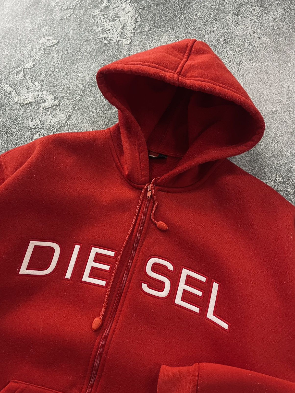 Diesel × Vintage Vintage Y2k Diesel Big Embroidered Logo Zip Hoodie Size US L / EU 52-54 / 3 - 3 Thumbnail
