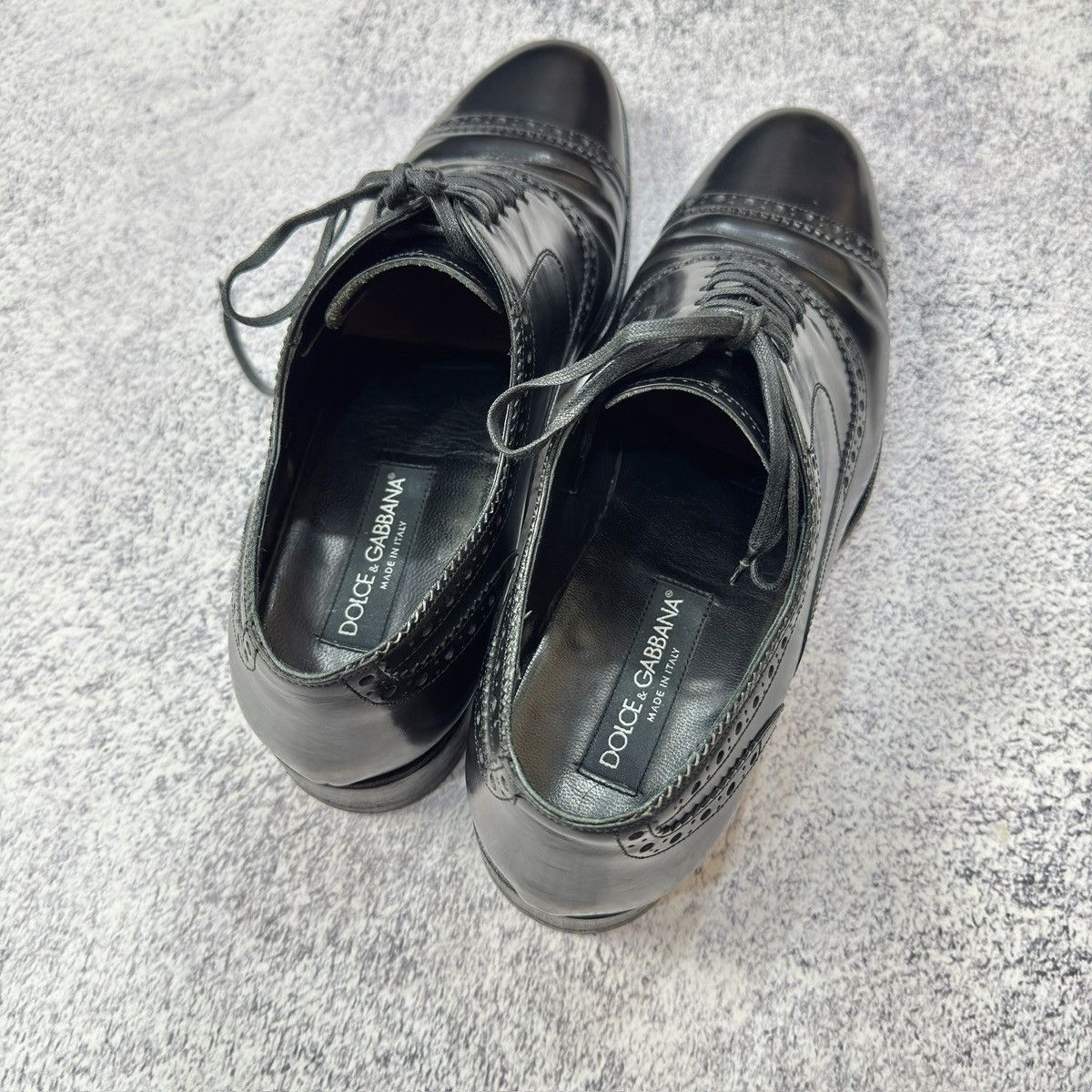 Dolce & Gabbana × Handmade D&G Mens Black Oxfords Brogues US9.5 UK8.5 EU42.5 27.5cm Size US 9.5 / EU 42-43 - 16 Thumbnail