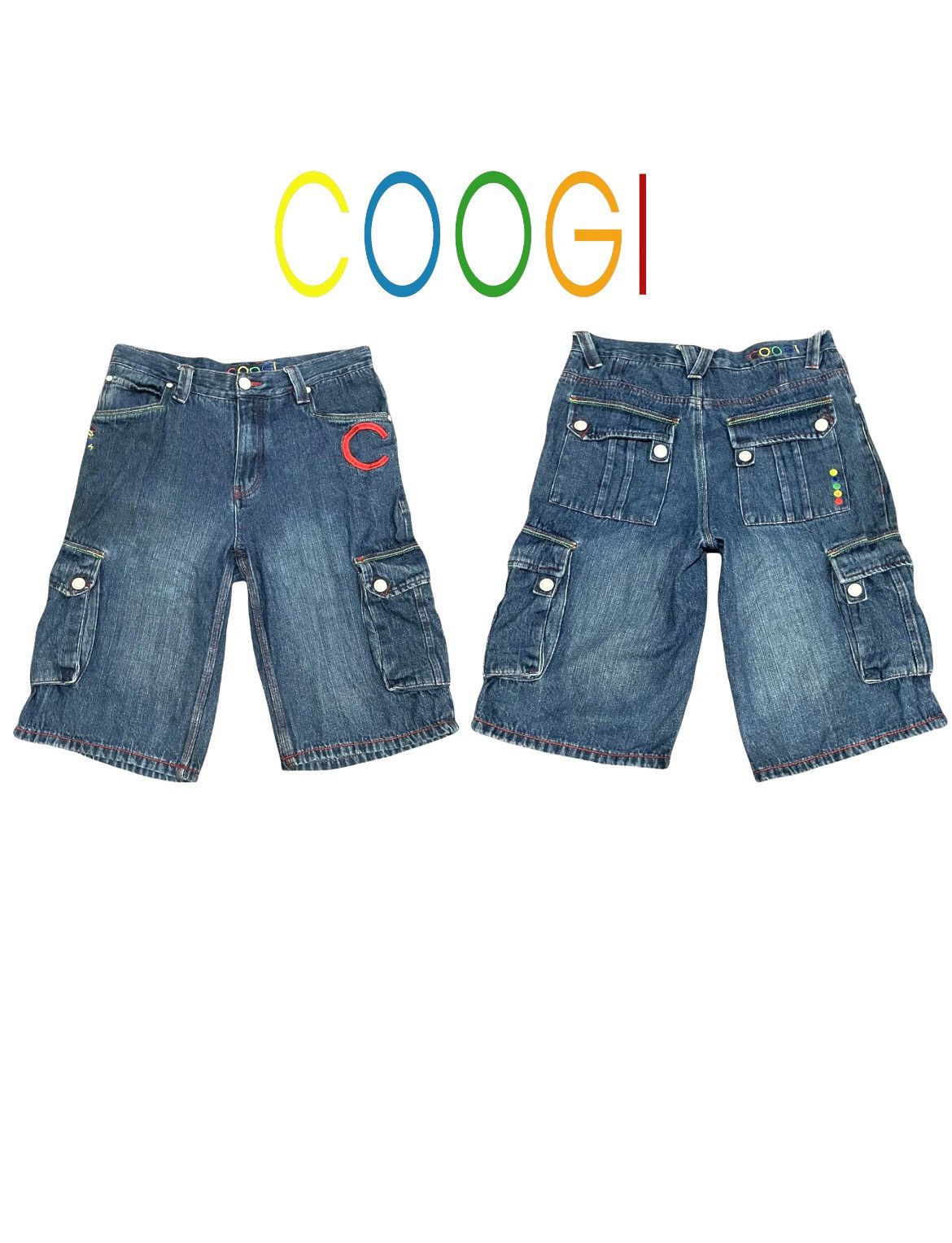 Coogi × JNCO Baggy COOGI Rasta Stitch Line Cargo Pocket Shorts Size US 30 / EU 46 - 1 Thumbnail