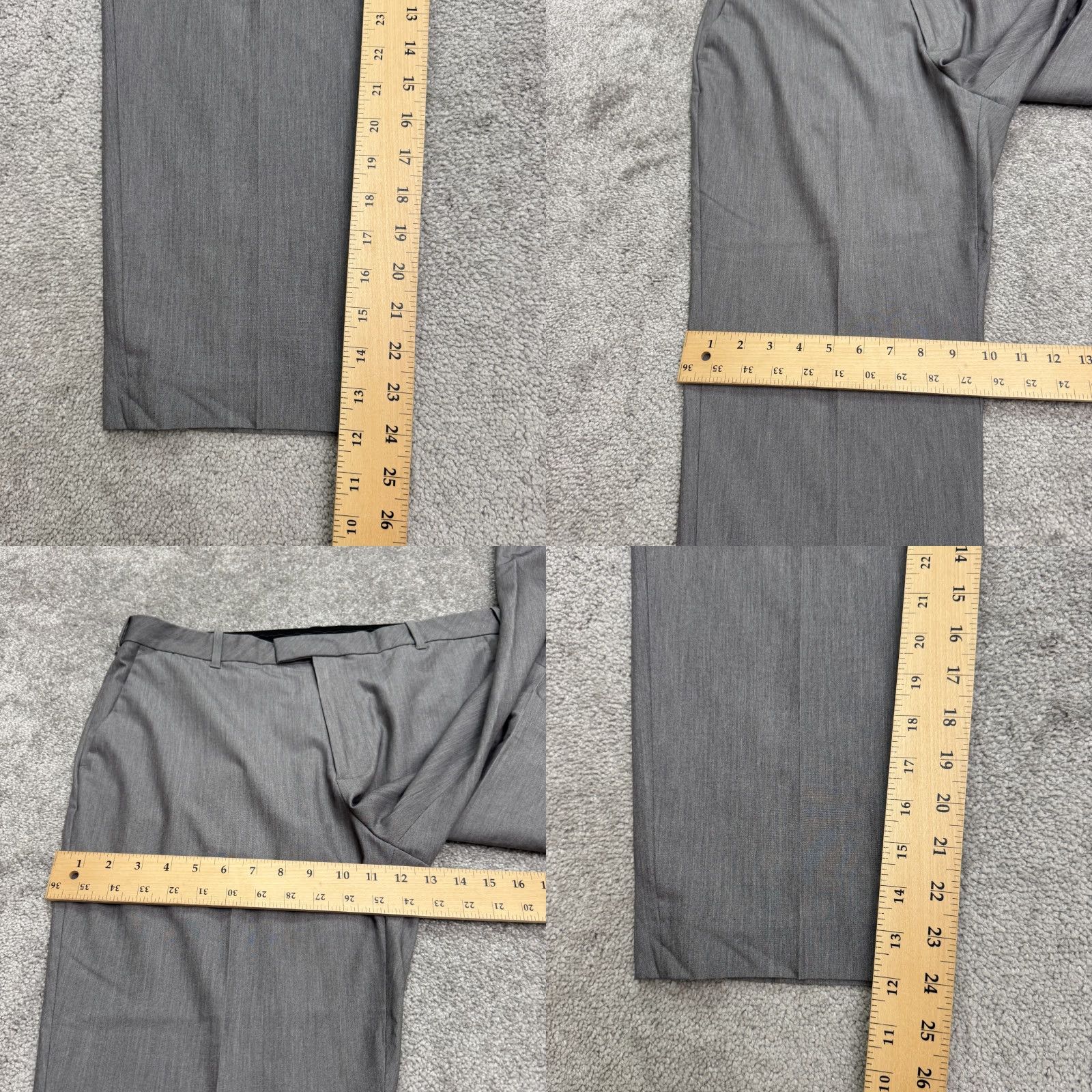 Van Heusen Van Heusen Dress Pants Mens 36 Waist Gray Flat Front Straight Leg Workwear Dress Pants Size US 36 / EU 52 - 9 Thumbnail