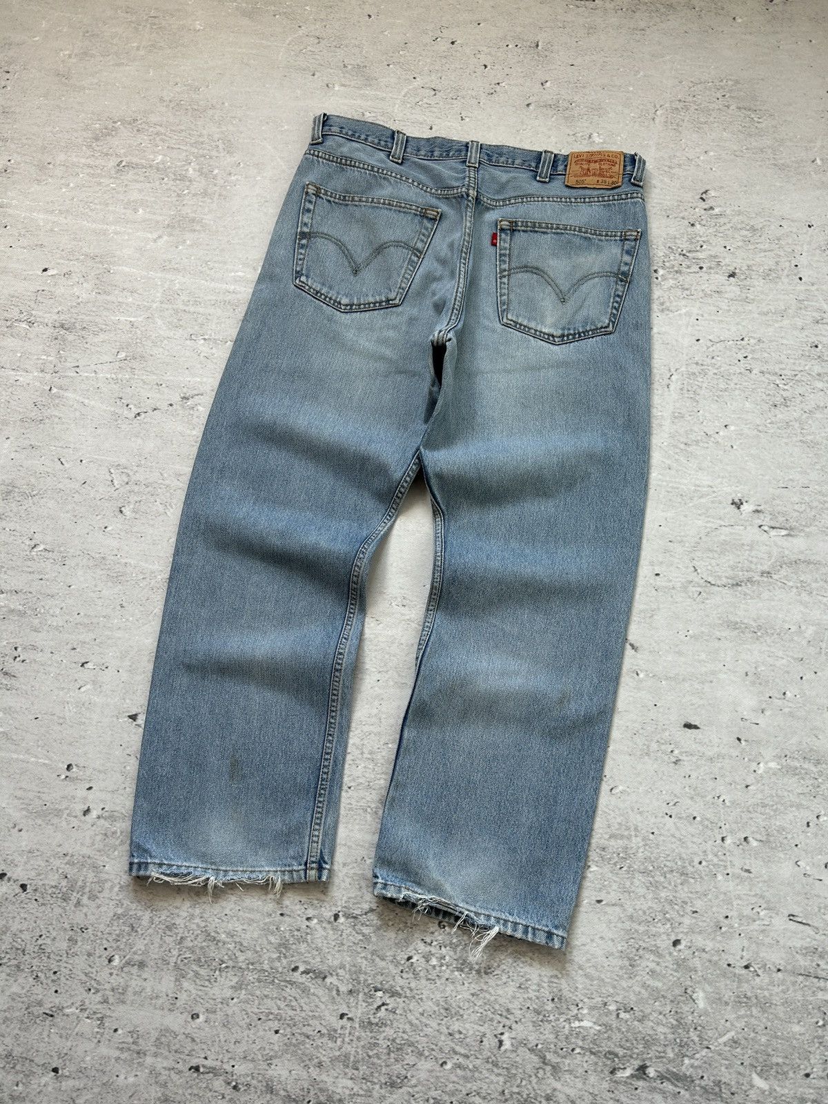 Levi's × Levi's Vintage Clothing × Vintage 🔥VINTAGE BAGGY LEVIS 505 DISTRESSED REGULAR FIT DENIM JEANS🔥 Size US 38 / EU 54 - 11 Thumbnail