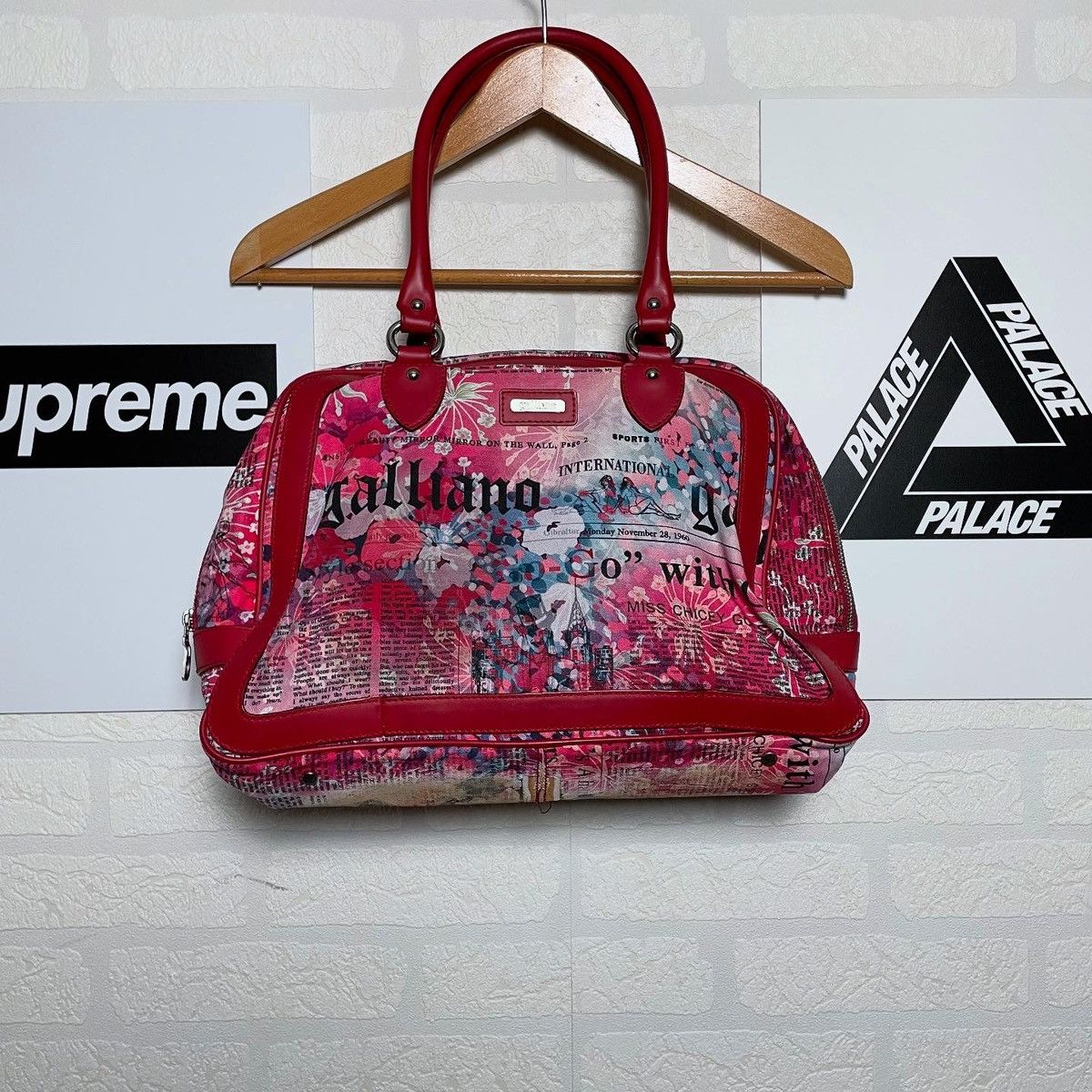 John Galliano Vintage Y2K John Galliano cherry Newsprint Bag Size ONE SIZE - 1 Thumbnail