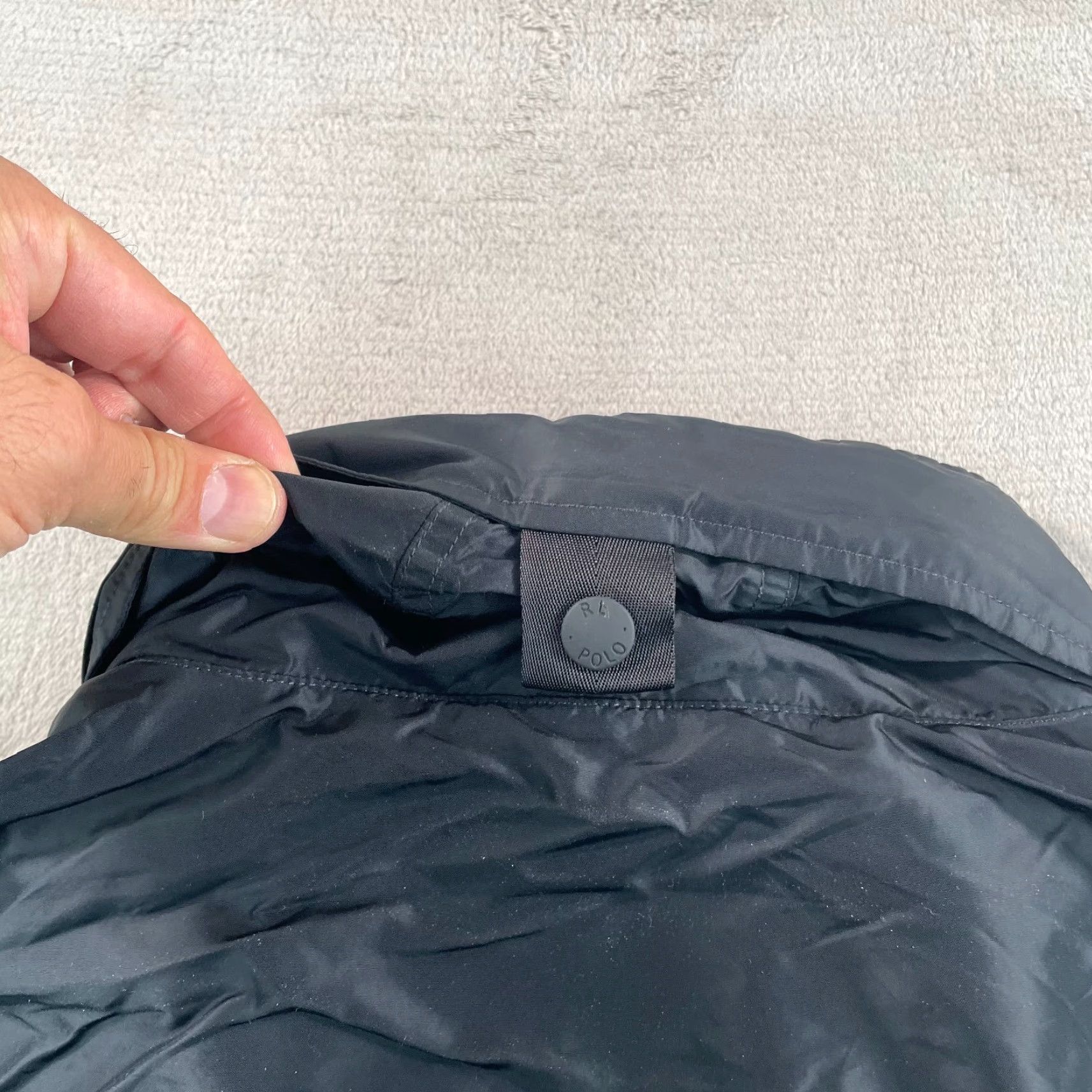 Polo Ralph Lauren VINTAGE Polo Ralph Lauren Rain Coat Jacket Men 2XL Black Foldable Hood Full Zip Vented Jacket Size US XXL / EU 58 / 5 - 7 Thumbnail