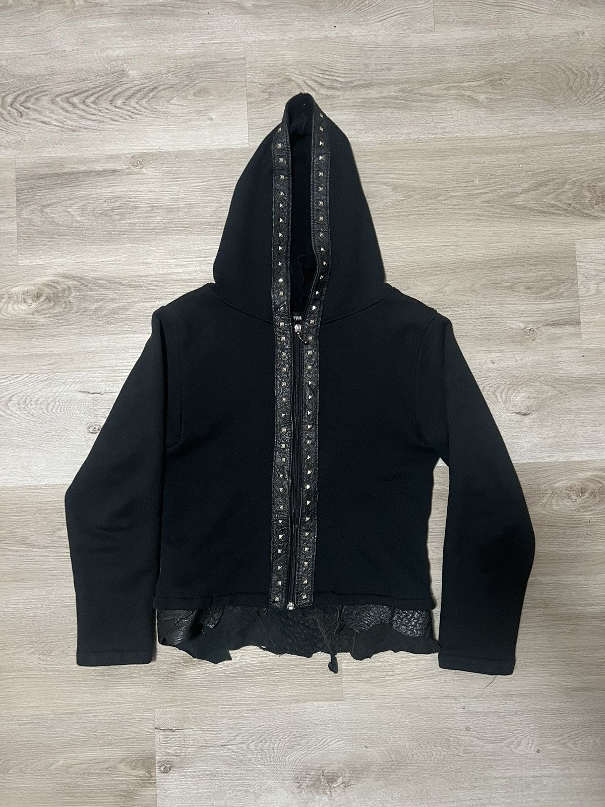 Pre-owned Yasuyuki Ishii Dexter & Sinister Leather Zip Hoodie 