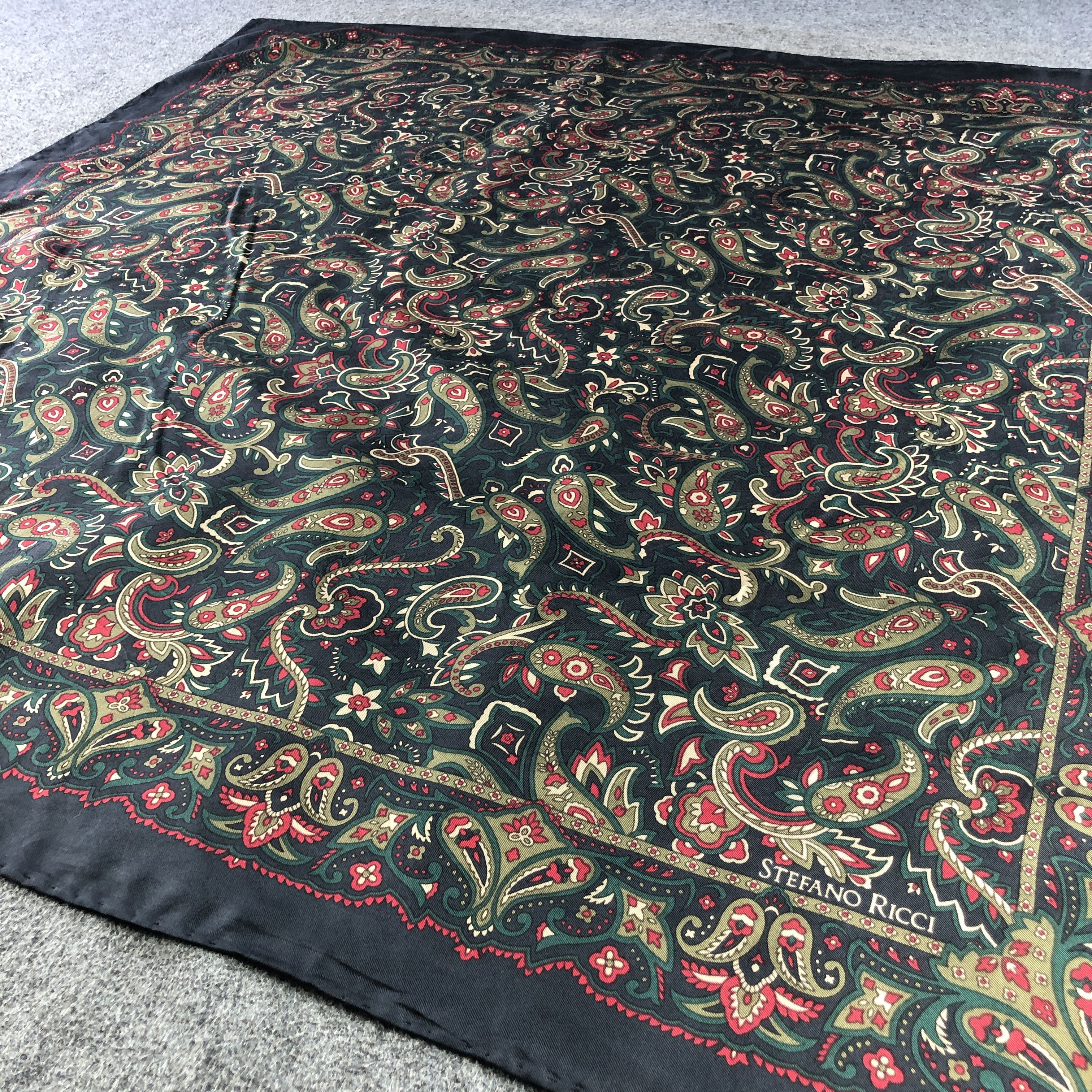 Stefano Ricci Stefano Ricci Paisley Hand Rolled Silk Scarf M1189 Size ONE SIZE - 3 Thumbnail