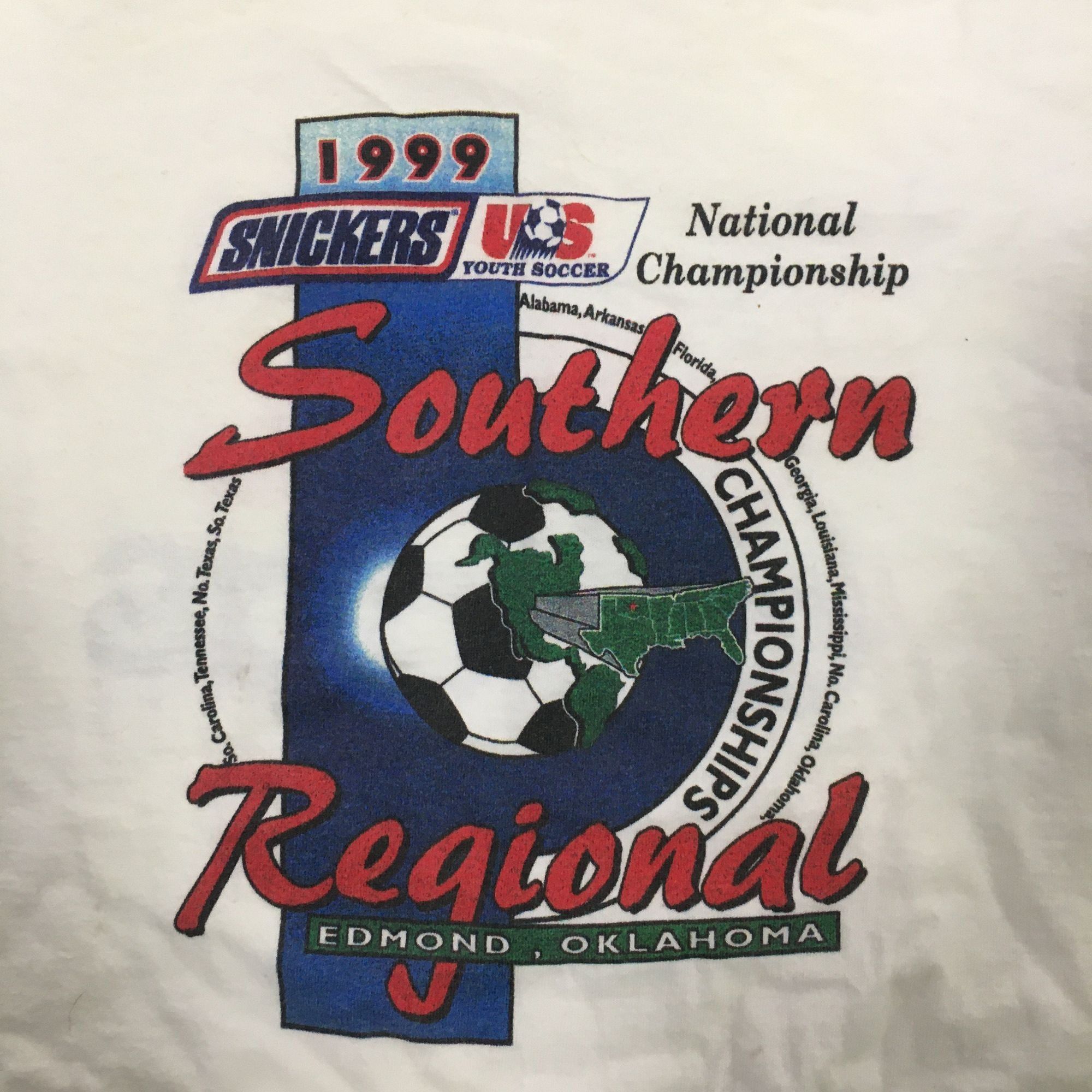 Adidas Vitg Adidas USA Spell Out National Youth Soccer 1999 T Shirt Size US L / EU 52-54 / 3 - 4 Thumbnail