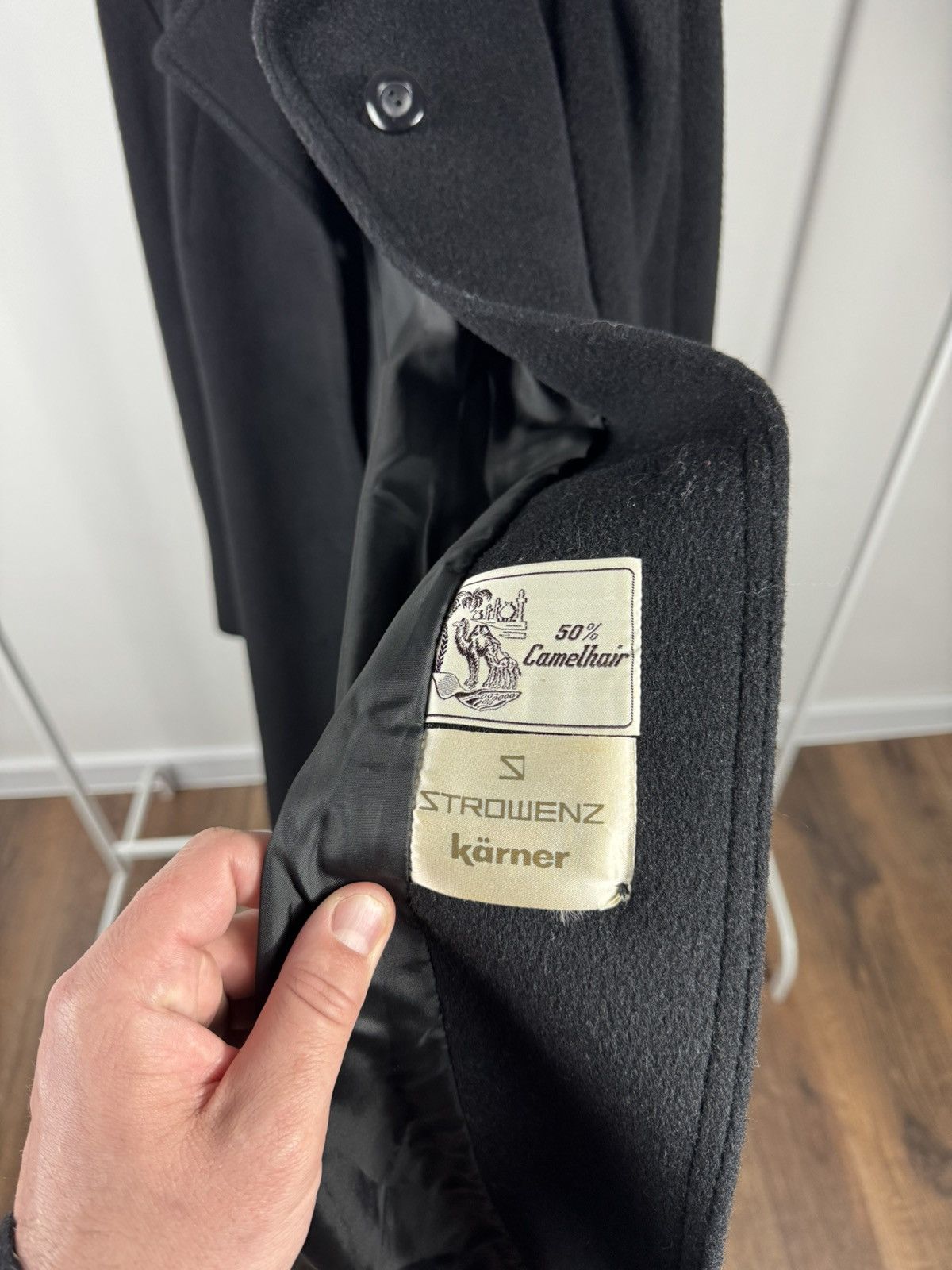 Other Vintage Women Camel Hair Wool Coat Black Classic Long Warm Size XL / US 12-14 / IT 48-50 - 9 Thumbnail