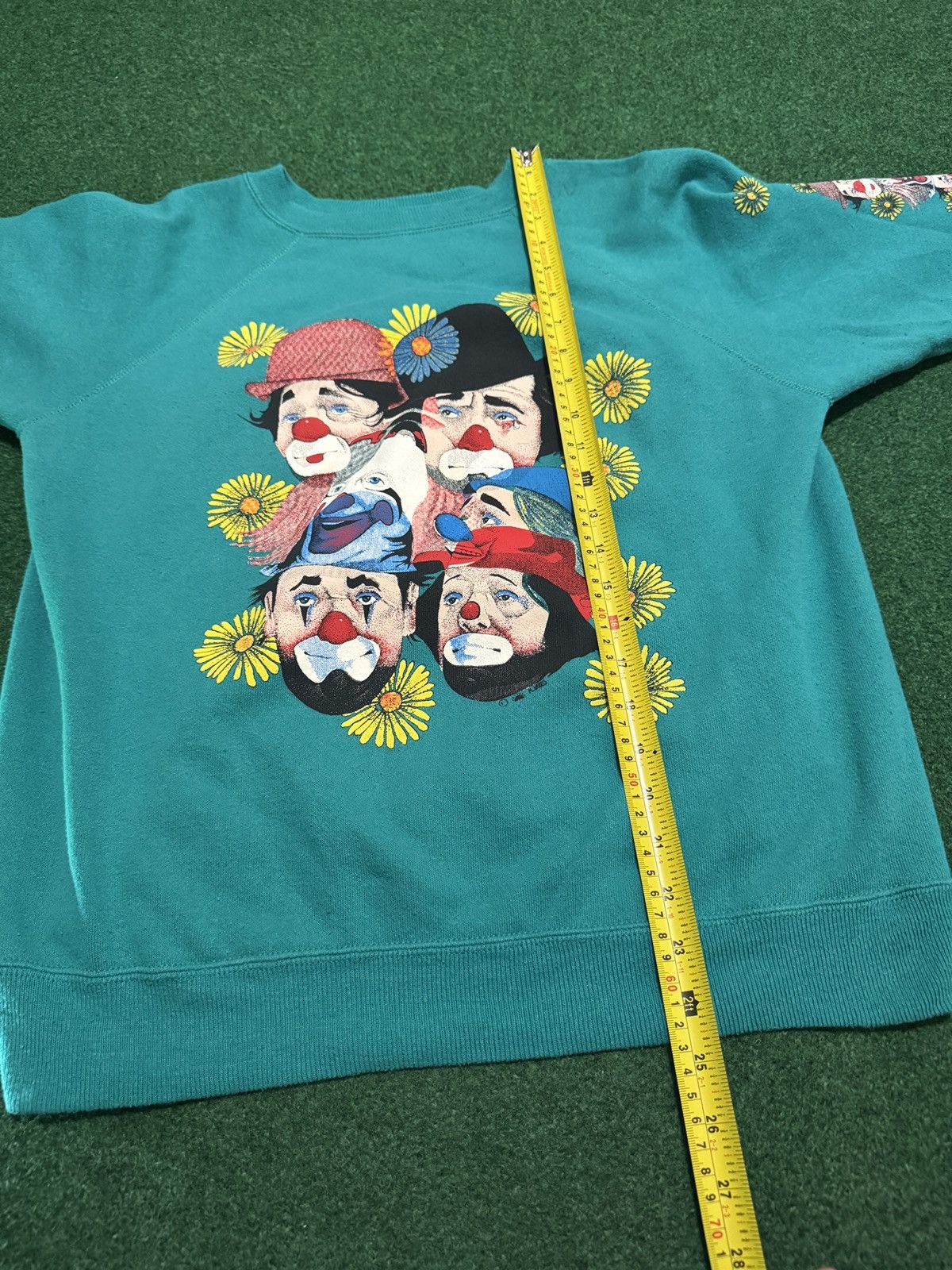 Vintage Clown Face Retro AOP Happy Sad Face 21x25 90s Sweatshirt Size L / US 10 / IT 46 - 6 Thumbnail