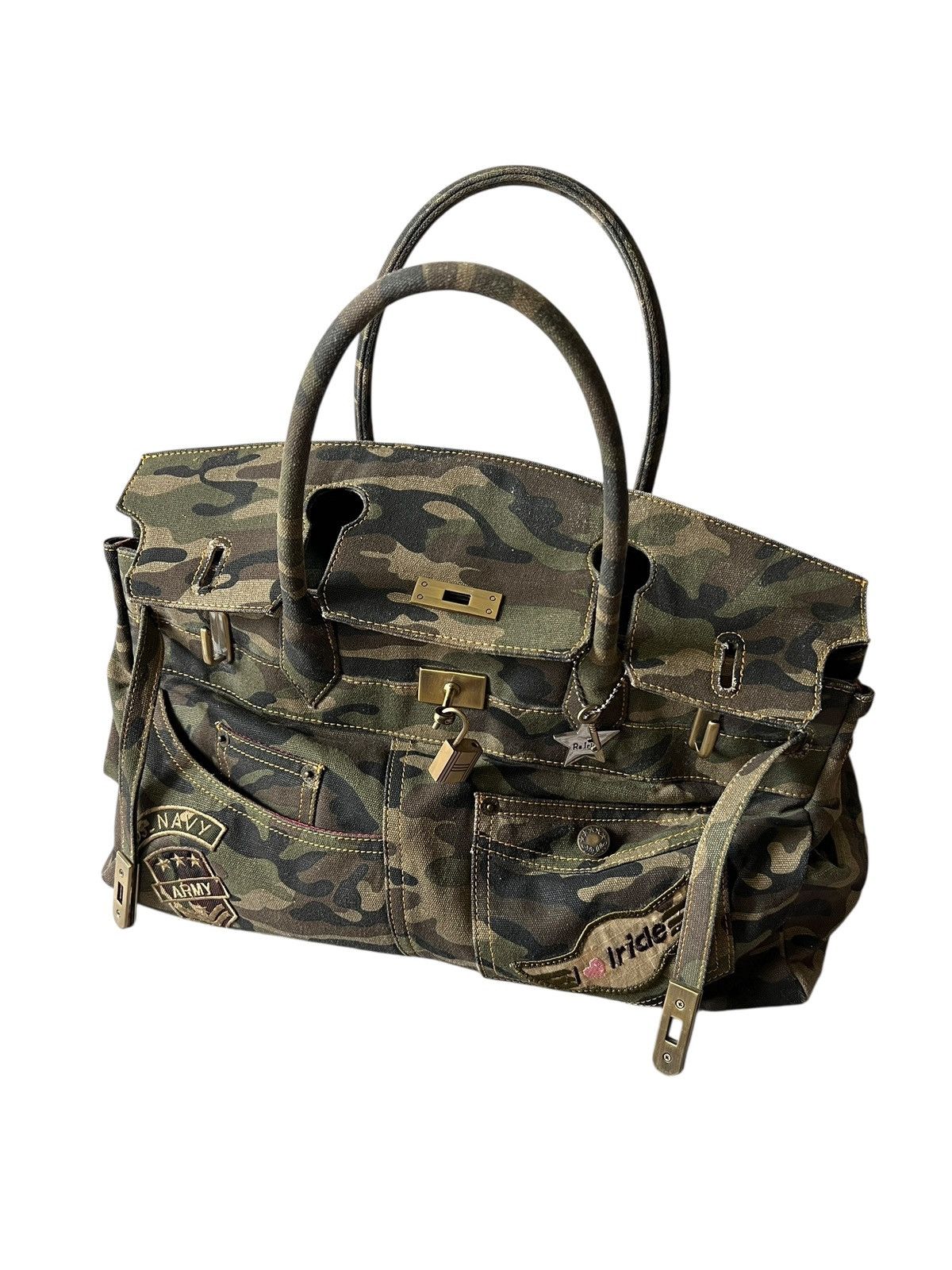 Japanese Brand 2000s Ra Iride 🇯🇵 Camouflage Birkin Bag Hermes Size ONE SIZE - 11 Thumbnail