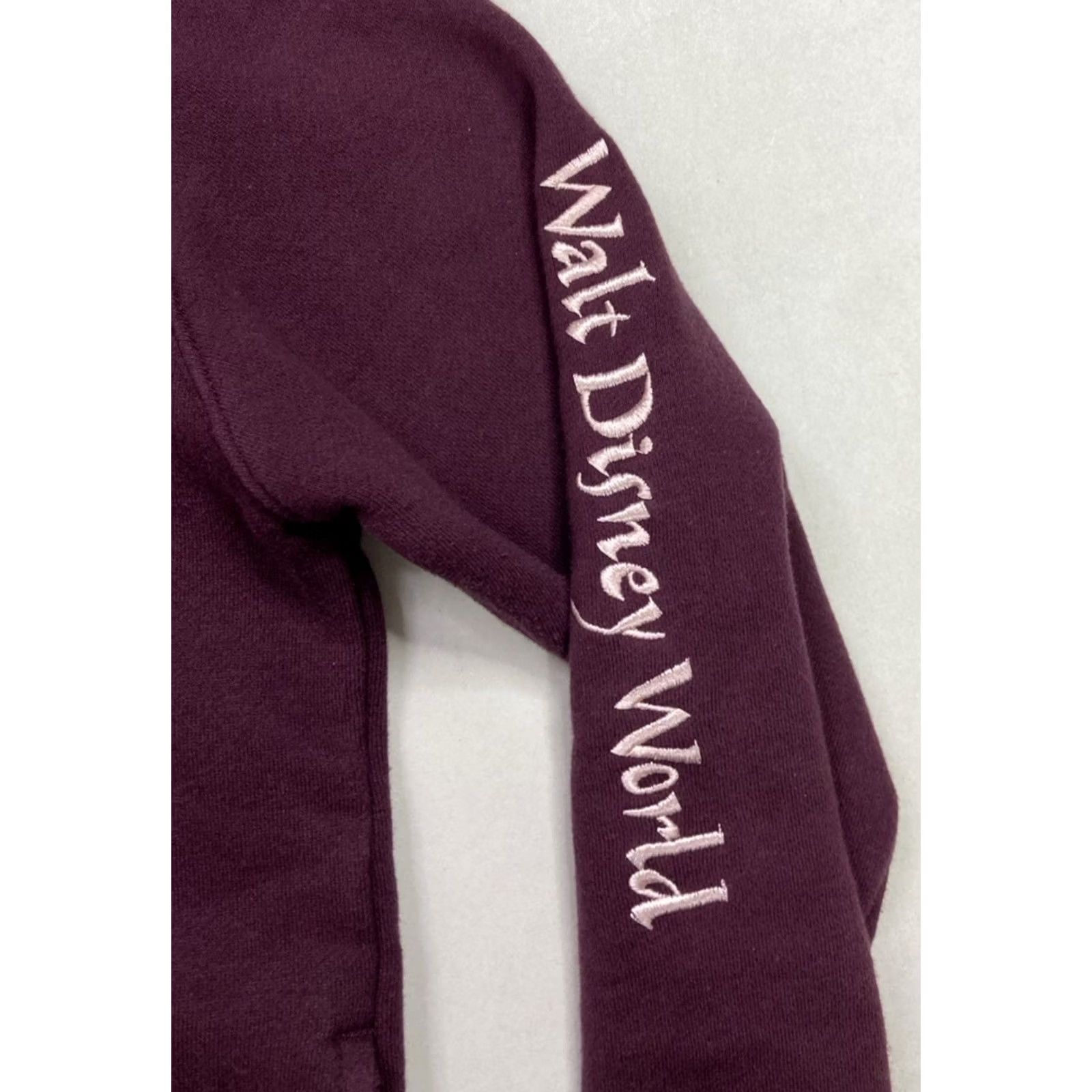 Disney VINTAGE Disney Tinker Bell 1/4 Zip Hoodie Women Small Burgundy Rhinestone VTG Shirt Size S / US 4 / IT 40 - 3 Thumbnail