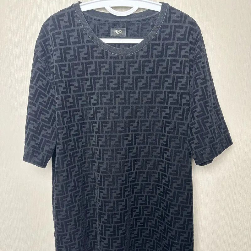Fendi Fendi Black Cotton Men's T-Shirt in XL 0089 Size US XL / EU 56 / 4 - 1 Thumbnail