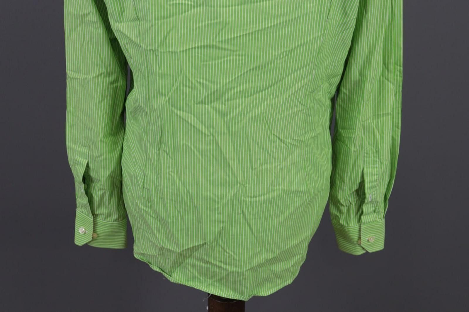 Eton Eton Contemporary Green Striped Luxury Shirt Size 41 /16 Size US M / EU 48-50 / 2 - 11 Thumbnail