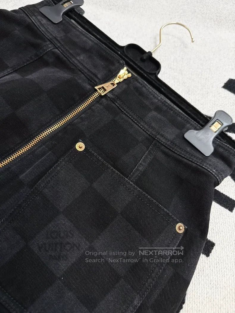 Louis Vuitton Louis Vuitton Black and grey checkered denim skirt Size 35" - 8 Thumbnail