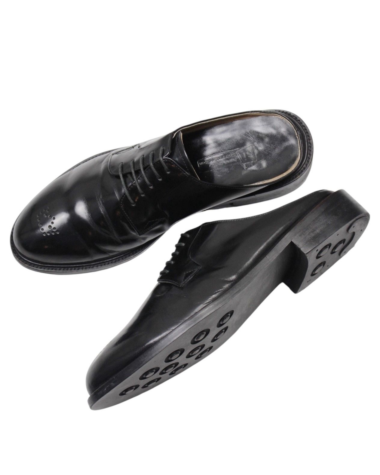 Japanese Brand 2000S SI HAND MADE SHOES COLLECTION BLACK DERBY MULE Size US 9.5 / EU 42-43 - 2 Thumbnail