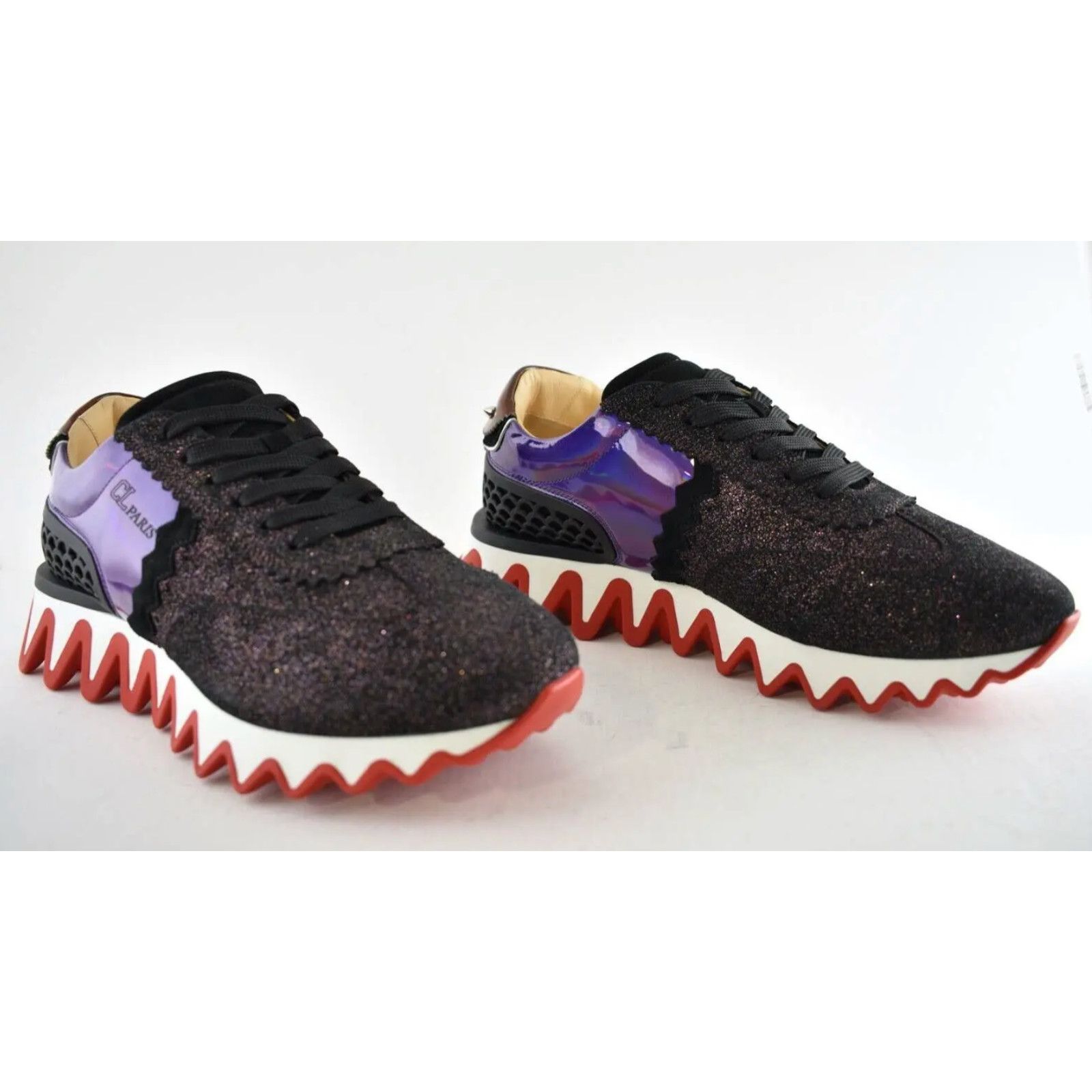 Christian Louboutin Christian Louboutin Mens Loubishark Flat Black Purple Size US 8 / EU 41 - 5 Thumbnail