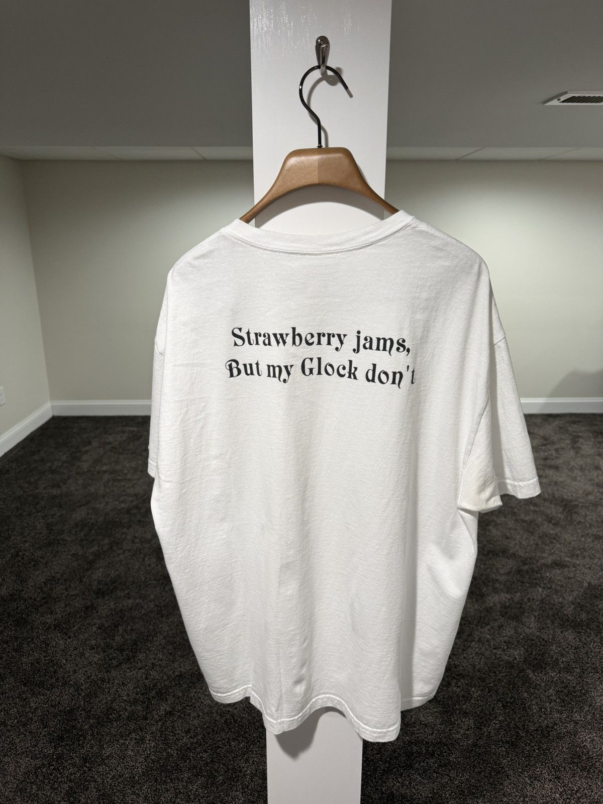 Strawberry Strawberry Jams but my Glock Don’t x Ben Baller White SS Tee Size US XL / EU 56 / 4 - 4 Thumbnail