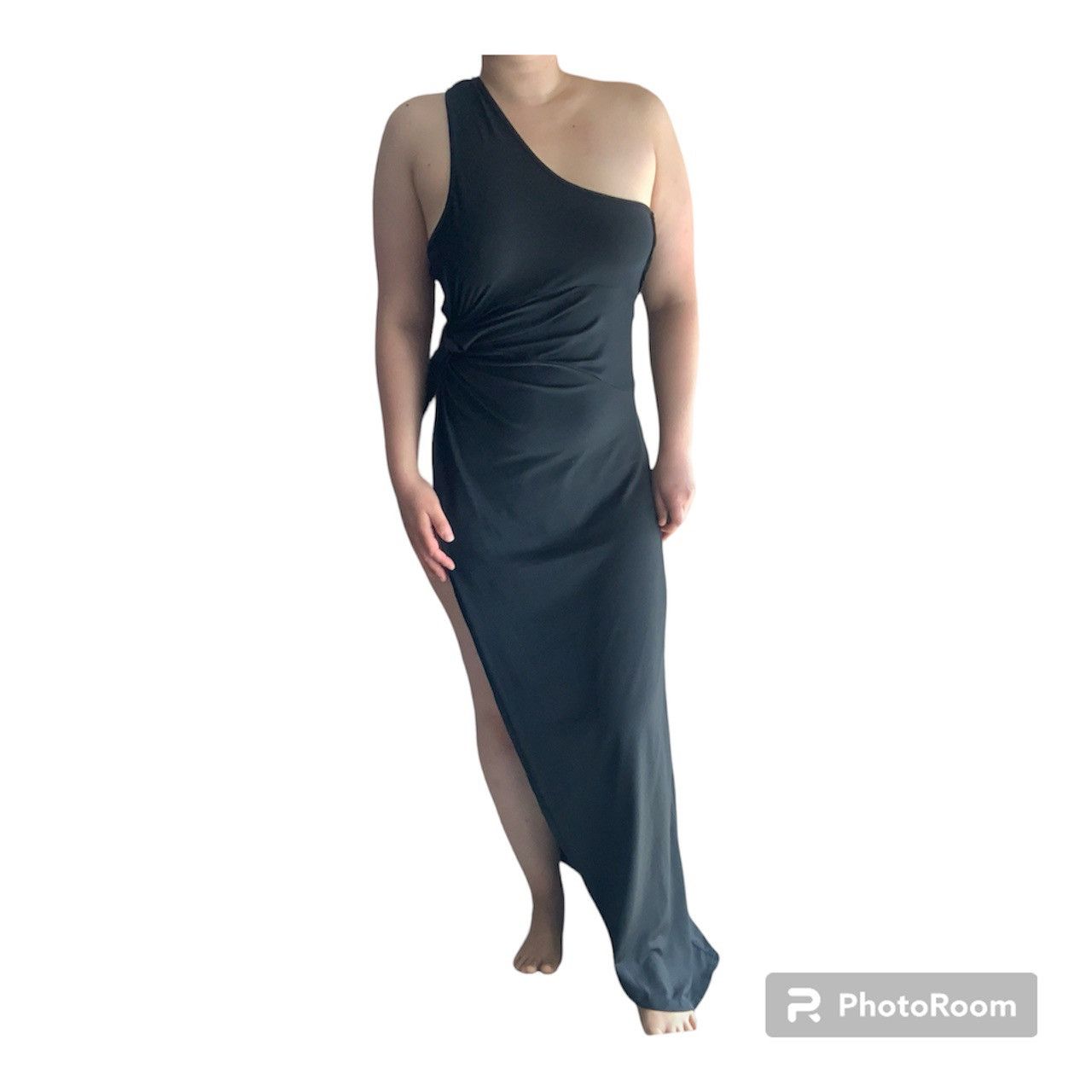 Designer One Shoulder Split Leg Maxi Dress Size M / US 6-8 / IT 42-44 - 3 Thumbnail