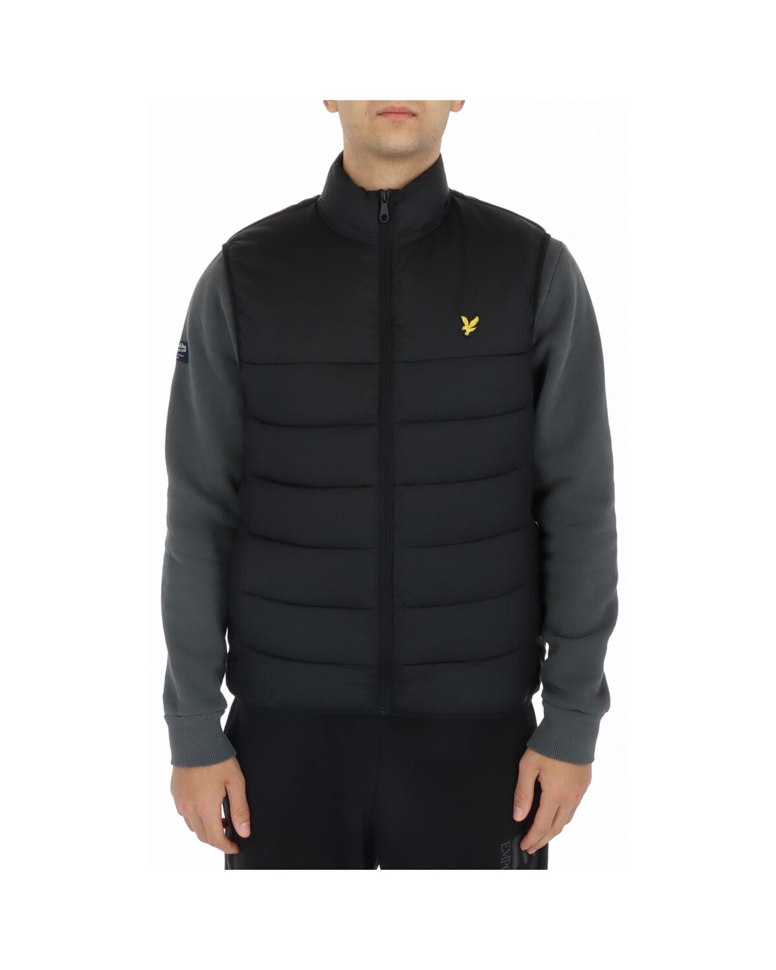 image of Lyle Scott Sleeveless Zip-Up Gilet With Pockets in Black, Men's (Size Small)