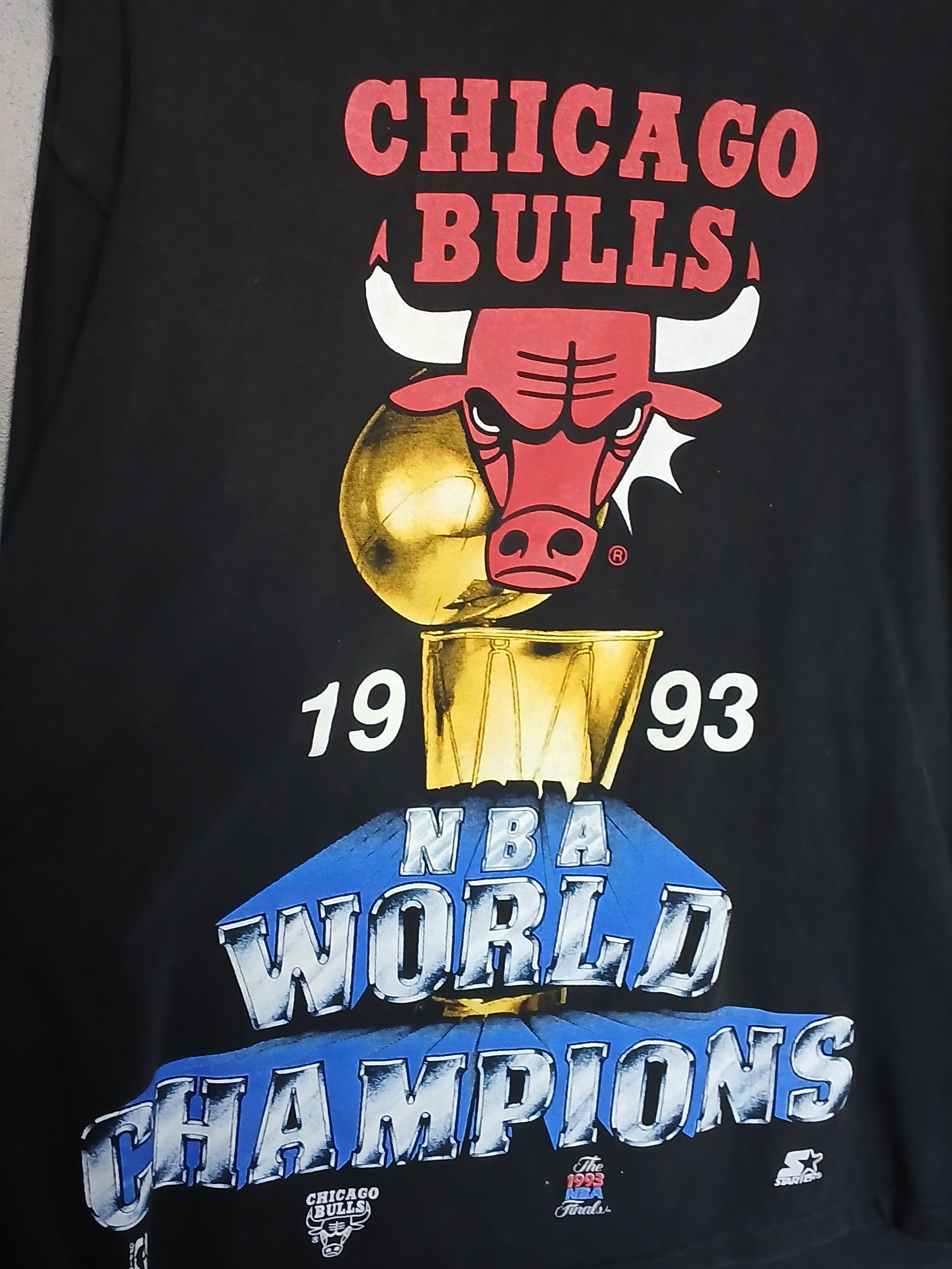 NBA × Vintage Vintage 1993 Chicago Bulls NBA World Champions T-Shirt Size US XL / EU 56 / 4 - 3 Thumbnail