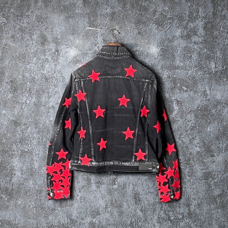 Amiri Red Star Appliqué Denim Jacket-2506 Size US M / EU 48-50 / 2 - 2 Thumbnail