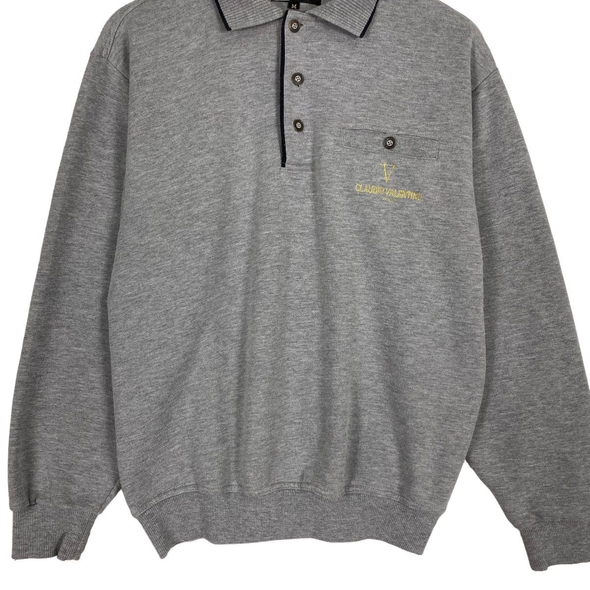 Designer Vintage 90s Claudio Valentino Collar Sweatshirt Size M Size US L / EU 52-54 / 3 - 5 Thumbnail