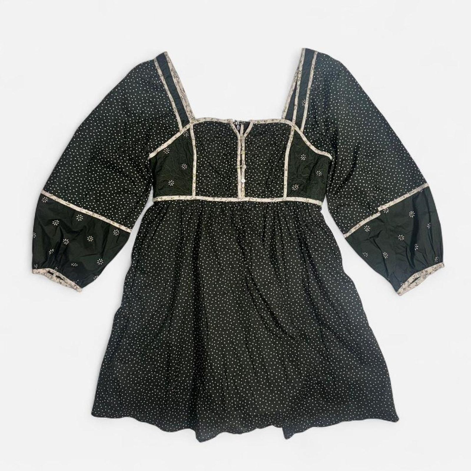 Madewell Madewell green polka dot dress Size L / US 10 / IT 46 - 1 Thumbnail