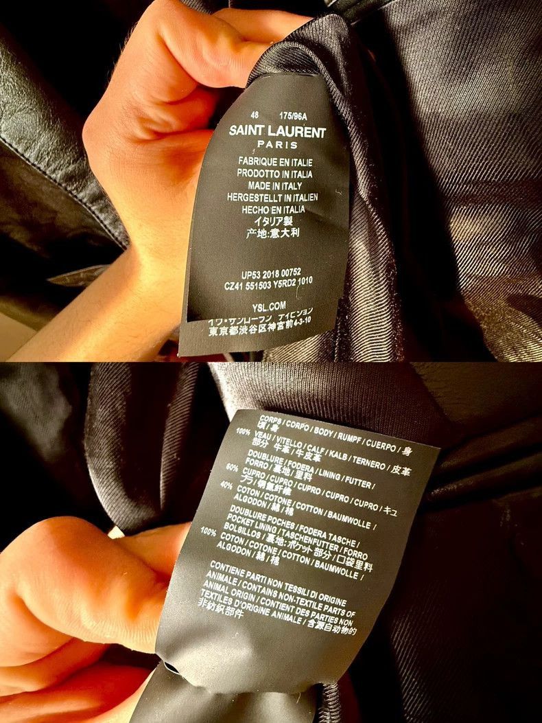 Saint Laurent Paris Saint Laurent Paris Saint Laurent Leather Blazer with Embr Size US XL / EU 56 / 4 - 7 Thumbnail