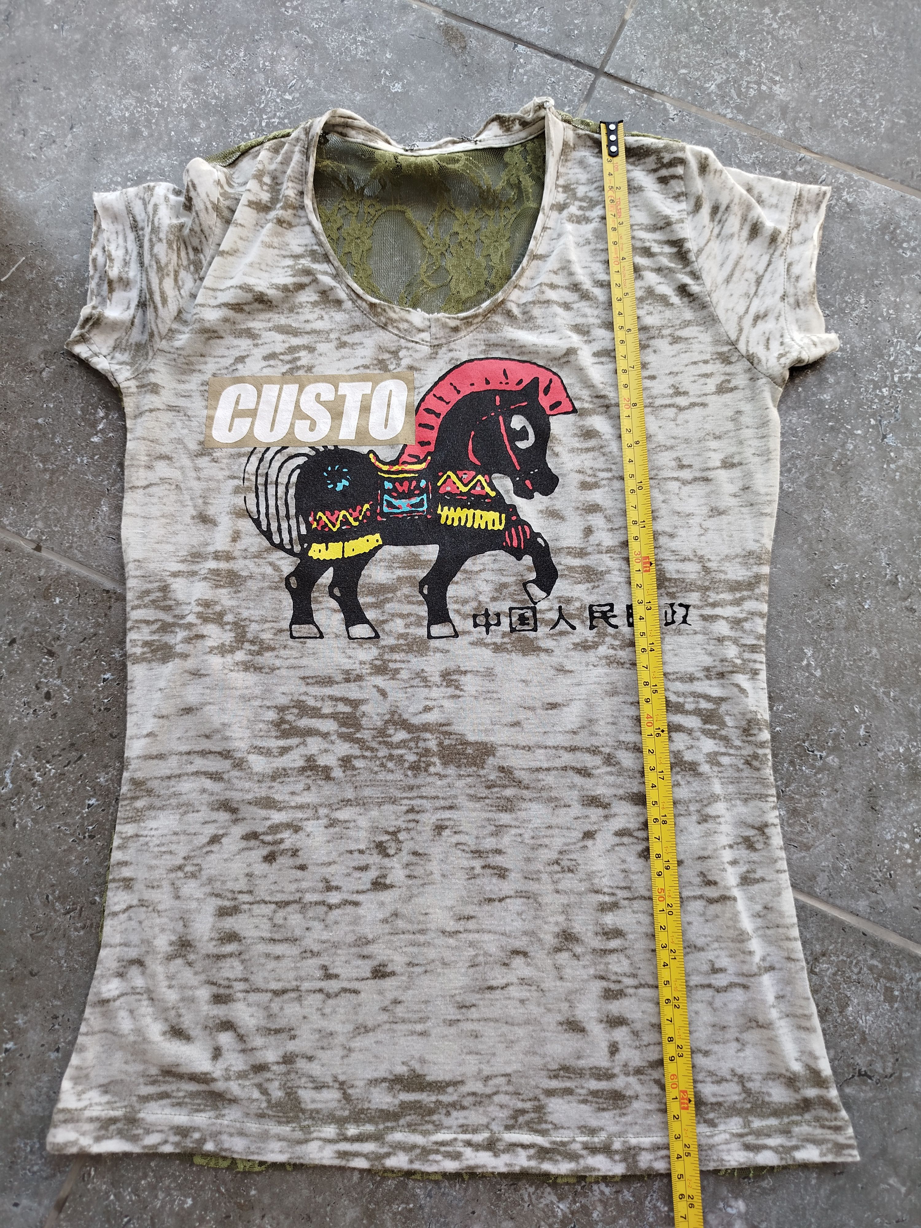 Custo Barcelona Top Short Sleeve Trojan Horse Lace Back Vintage Y2K Size 3/L Size L / US 10 / IT 46 - 11 Thumbnail