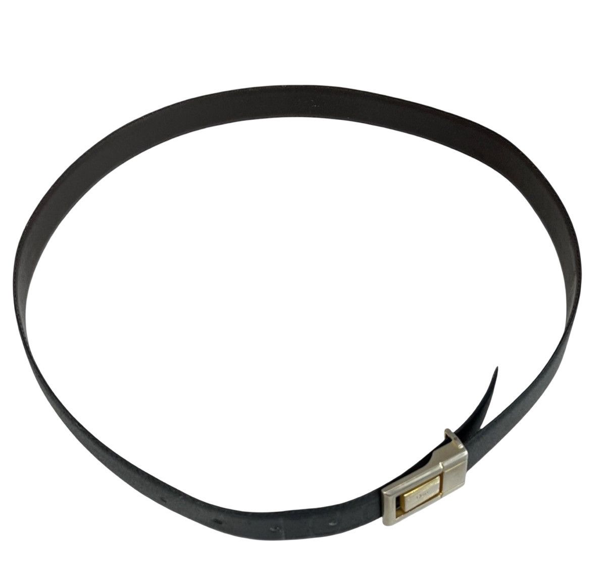 Dior Vintage Christian Dior Silver/Gold Logo Plaque Leather Belt Size ONE SIZE - 6 Thumbnail