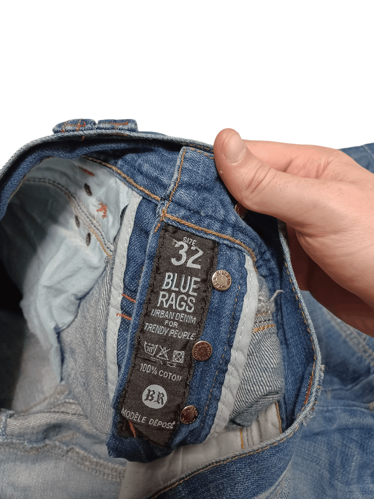 Japanese Brand BLUE RAGS FANTASTIC DOUBLE KNEE BAGGY RELAXED JAPANESE JEANS Size US 32 / EU 48 - 6 Thumbnail