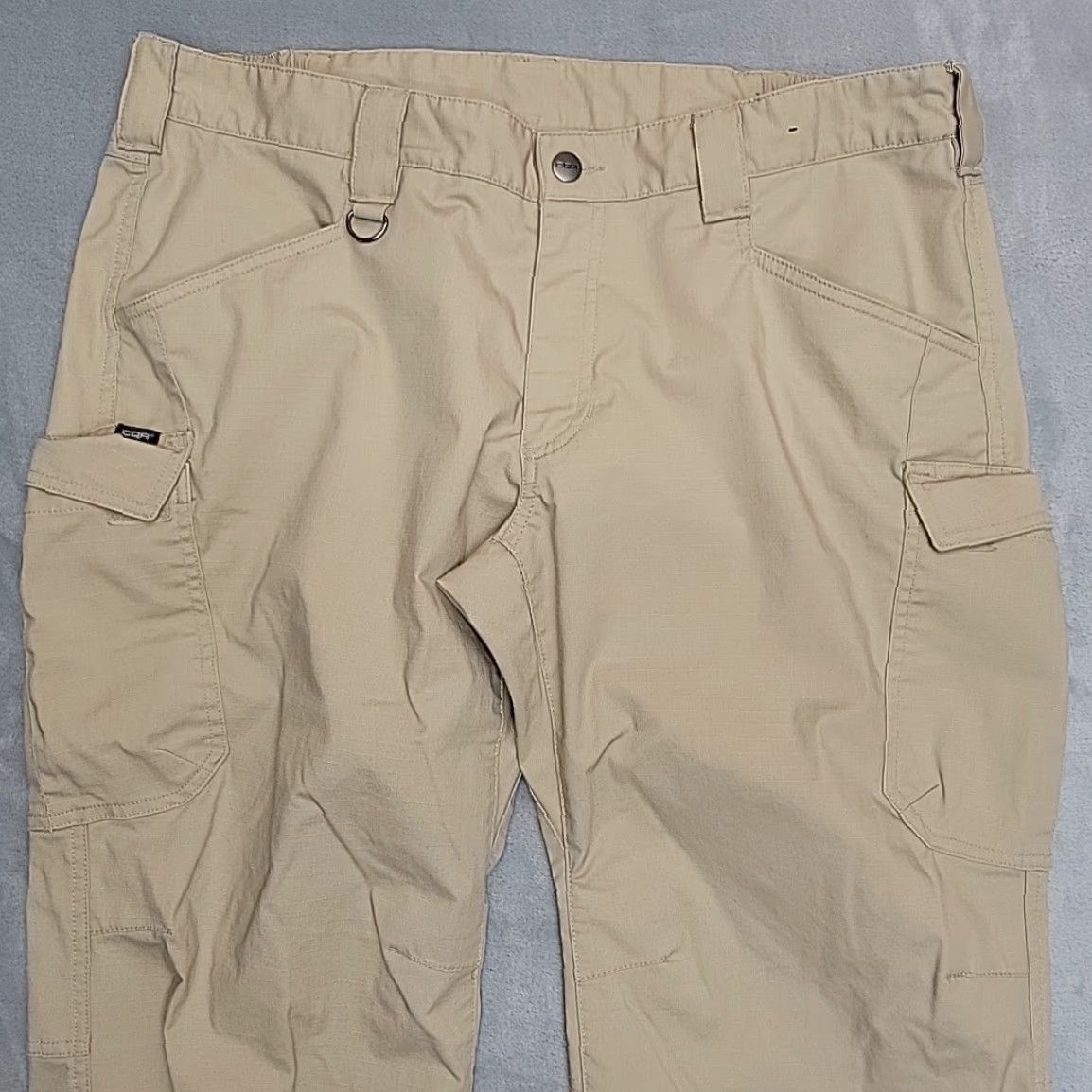 Vintage CQR Tactical Pants Womens 14 L Khaki Ripstop Cargo Flat Front Outdoor Work Pants Womens 14 Long Beige Cargo Workwear USA Outdoor Benign Womens Size 36" / US 14 / IT 50 - 3 Thumbnail