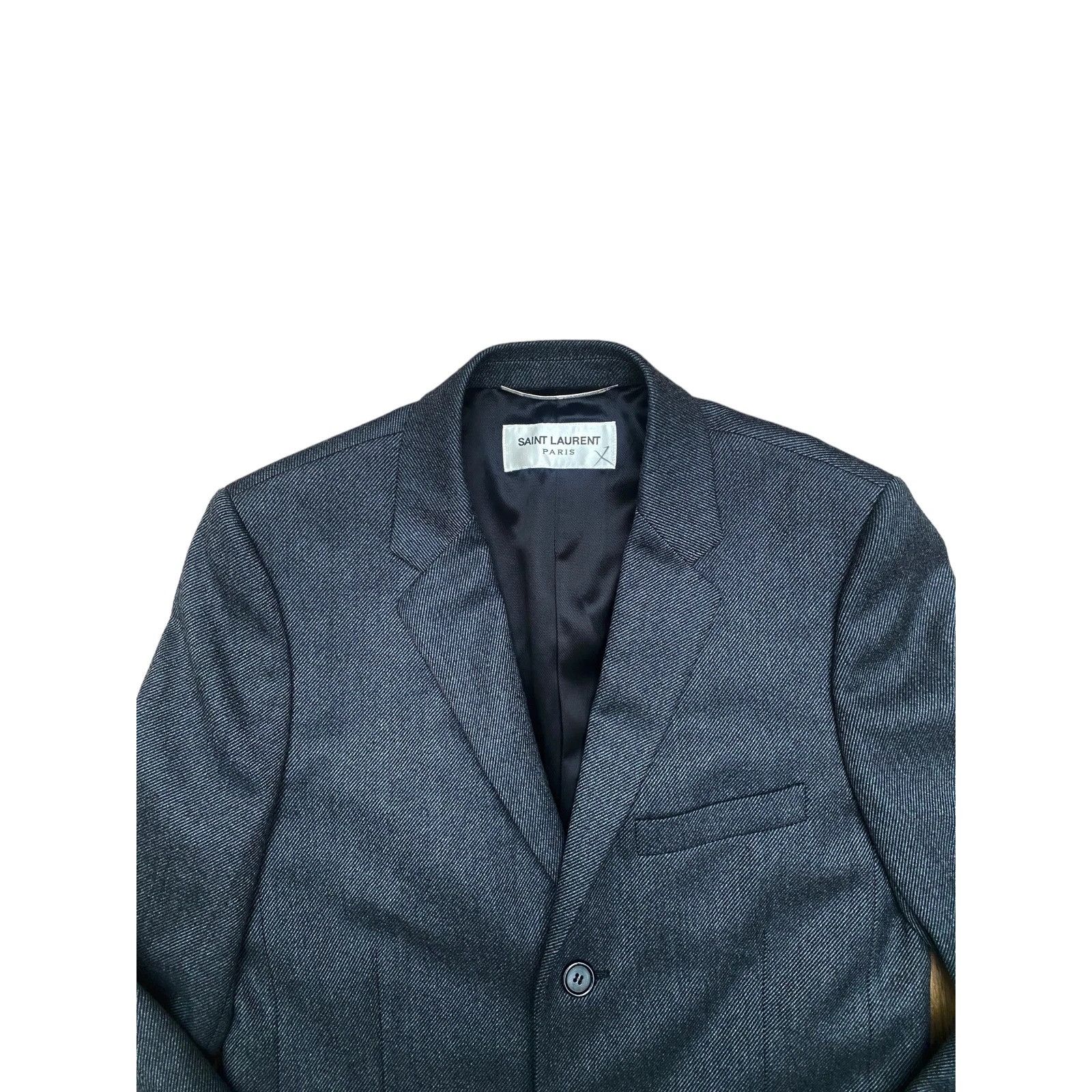 Saint Laurent Paris FW 2017 Grey Wool Chesterfield Coat Size US S / EU 44-46 / 1 - 2 Thumbnail