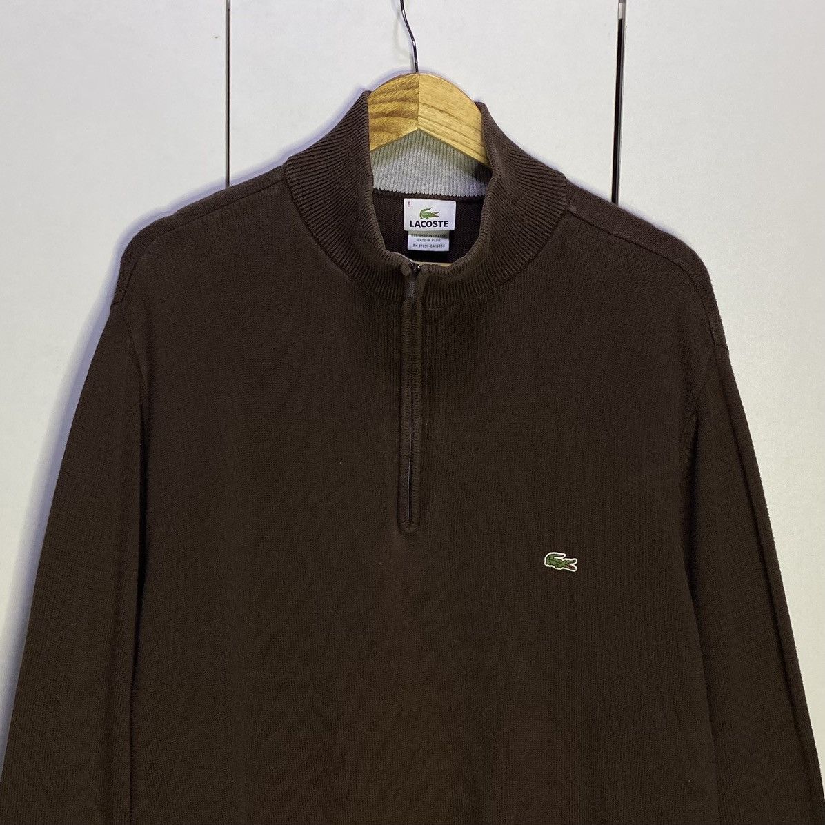 Lacoste Lacoste Quarter Zip Pullover Sweater Size US XL / EU 56 / 4 - 4 Thumbnail