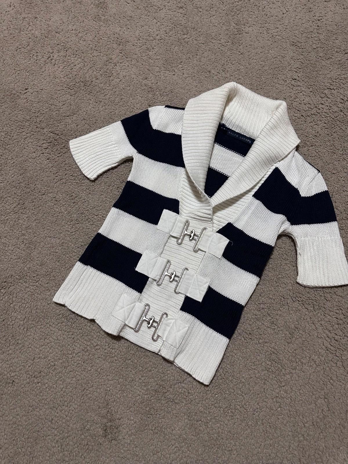 Lauren Ralph Lauren Ralph Lauren Stripped Mock Neck Knit Sweater Vintage Sz S Size S / US 4 / IT 40 - 2 Thumbnail