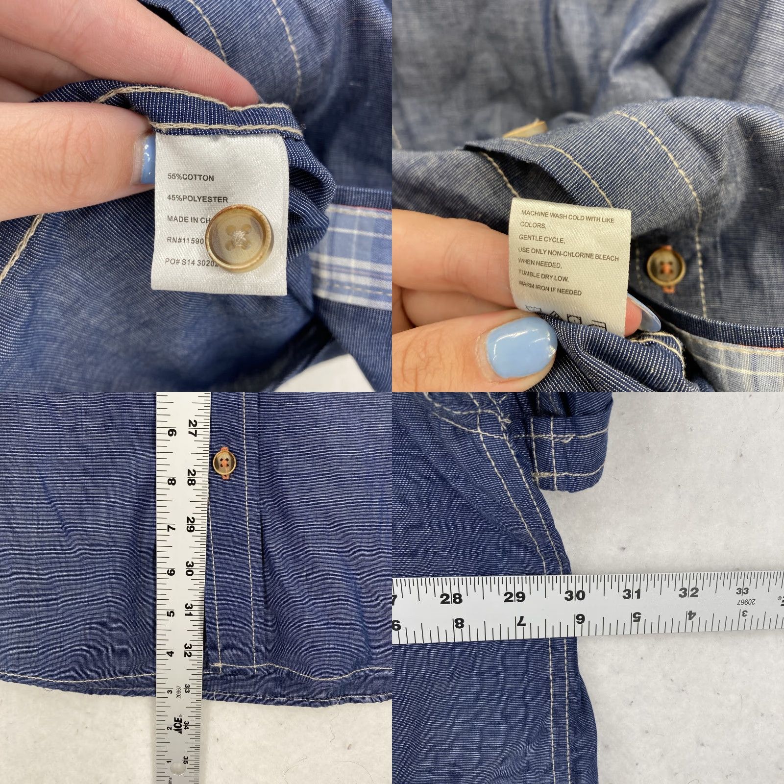 Weatherproof Weatherproof Shirt Mens 3XL Navy Blue Short Sleeve Button Up Pockets Vintage Style Classic Weatherproof Vintage branding Size US XXL / EU 58 / 5 - 8 Thumbnail