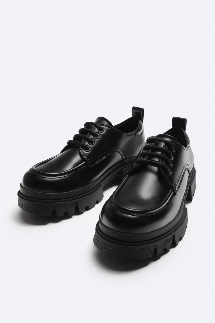 極美品 ZARA モックトゥ ドレスシューズ （27.5㌢） トラック