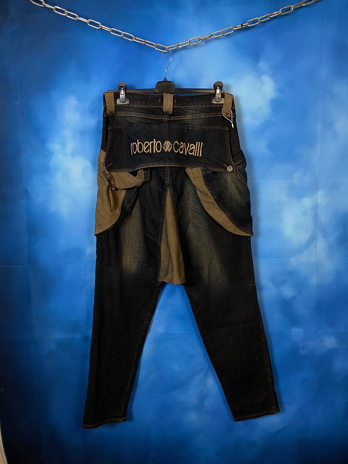 ROBERTO CAVALLI ジーンズ　デニム Jeans With Rhinestoned Zebra Pattern in Blue for Women
