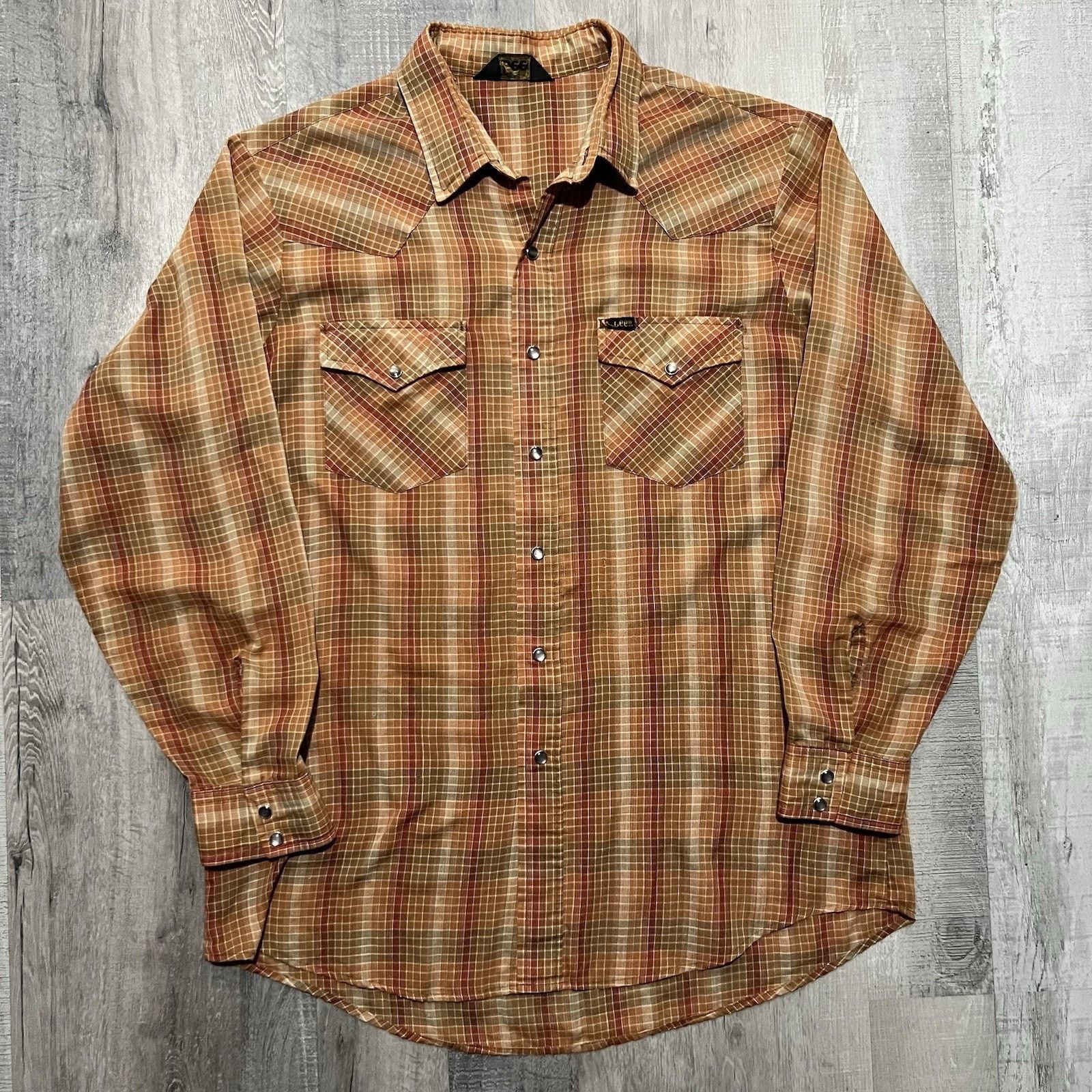 Lee 1970s Lee MR Western Pearl Snap Polyester Long Sleeve Shirt Size US L / EU 52-54 / 3 - 1 Thumbnail
