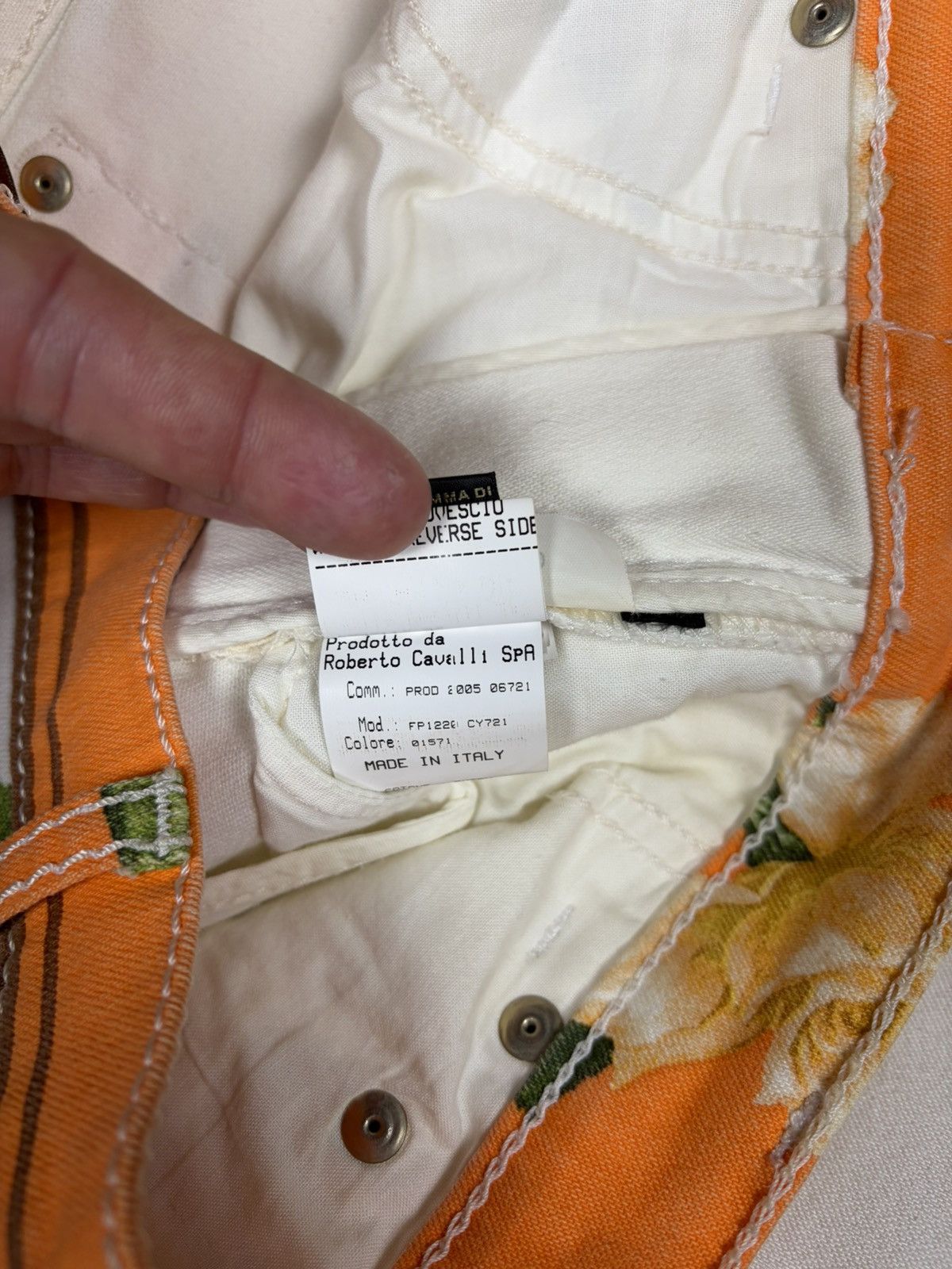 Roberto Cavalli Roberto Cavalli 2005 Floral Rose Print Jeans Denim Pants Size 28" / US 6 / IT 42 - 15 Thumbnail