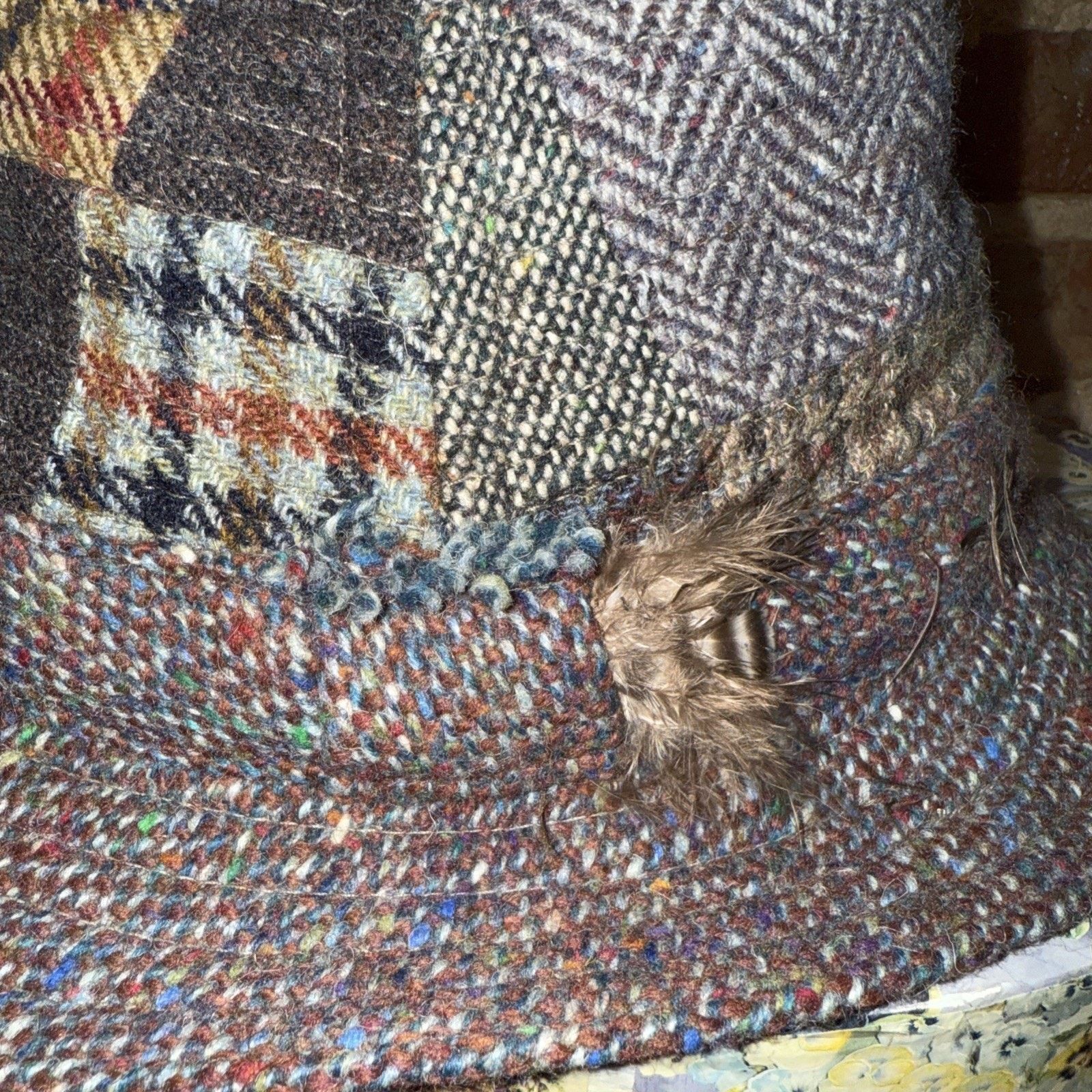 Orvis VINTAGE ORVIS Ireland Wool Fedora Men tweed patchwork Sz Sm Size 30 - 4 Thumbnail