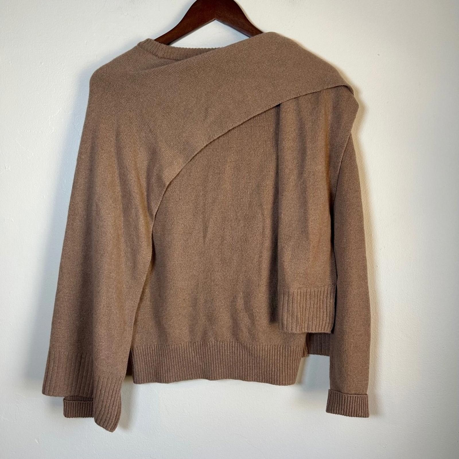 Other MaxMoi Cashmere Sable Sweater XS Brown Asymmetrical Scarf Size XS / US 0-2 / IT 36-38 - 2 Thumbnail