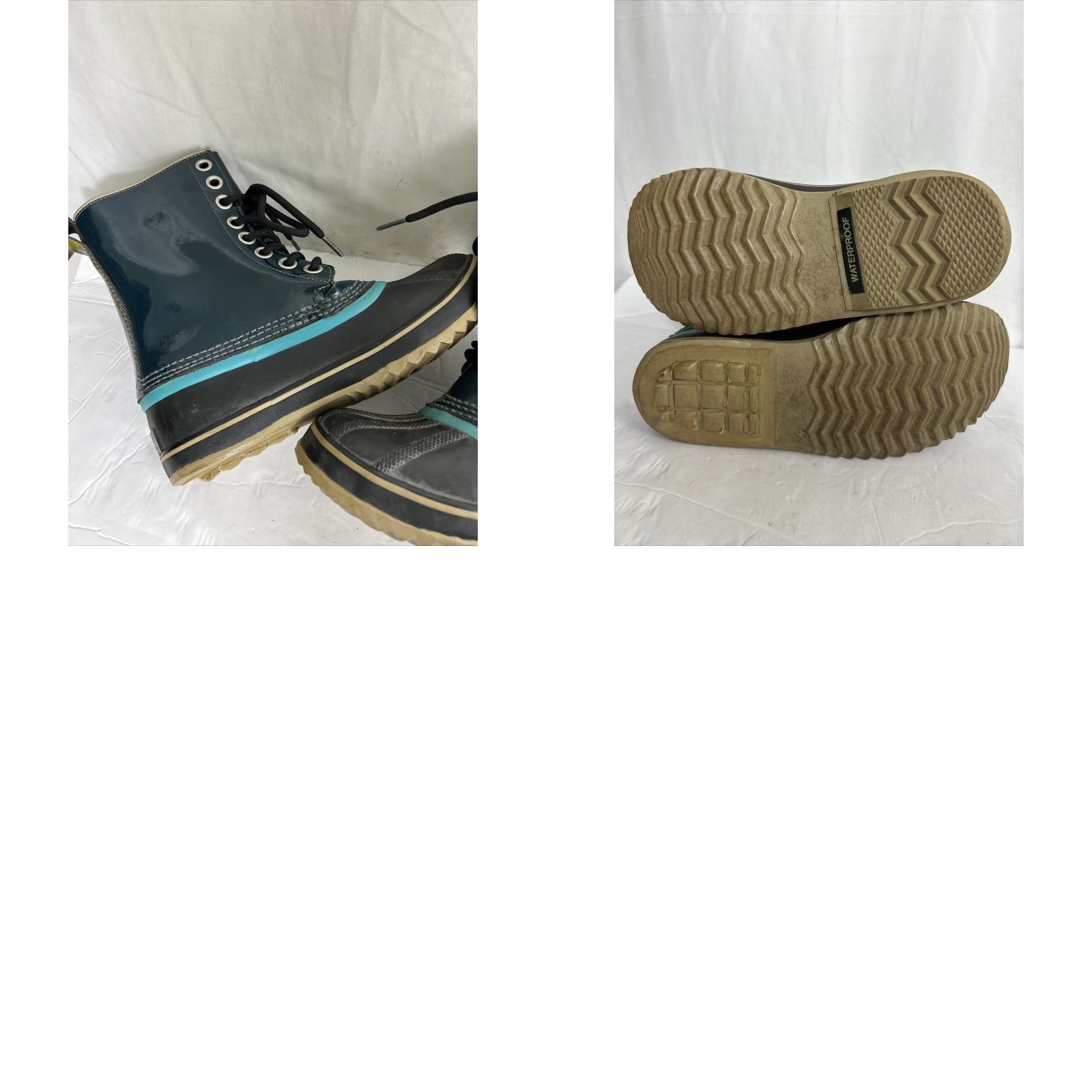 SOREL Sorel Aqua Dahlia Boots Womens Size 6 Lace Up Patent Leather Blue Rain Winter Boots Mens? Ladies No—keep Womens Size 6 Blue Patent Leather Duck Boots Size US 6 / IT 36 - 11 Thumbnail