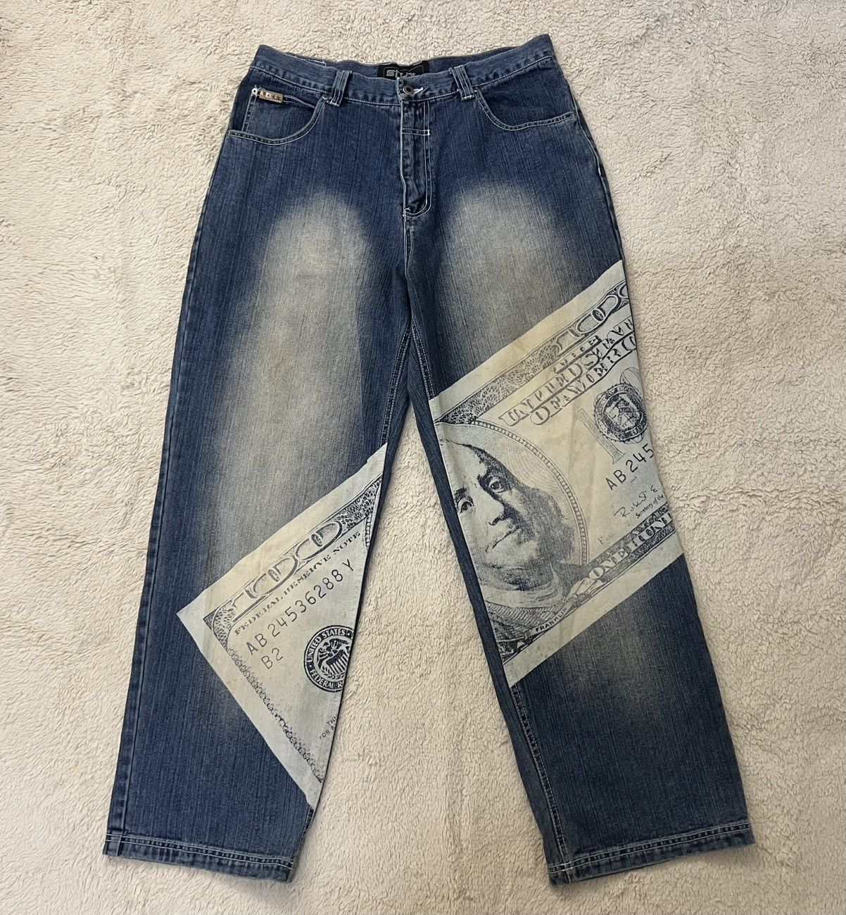 Japanese Brand Vtg STUB Jeans 36x32 Mens Baggy Y2K 90s Hip Hop Size US 36 / EU 52 - 1 Thumbnail