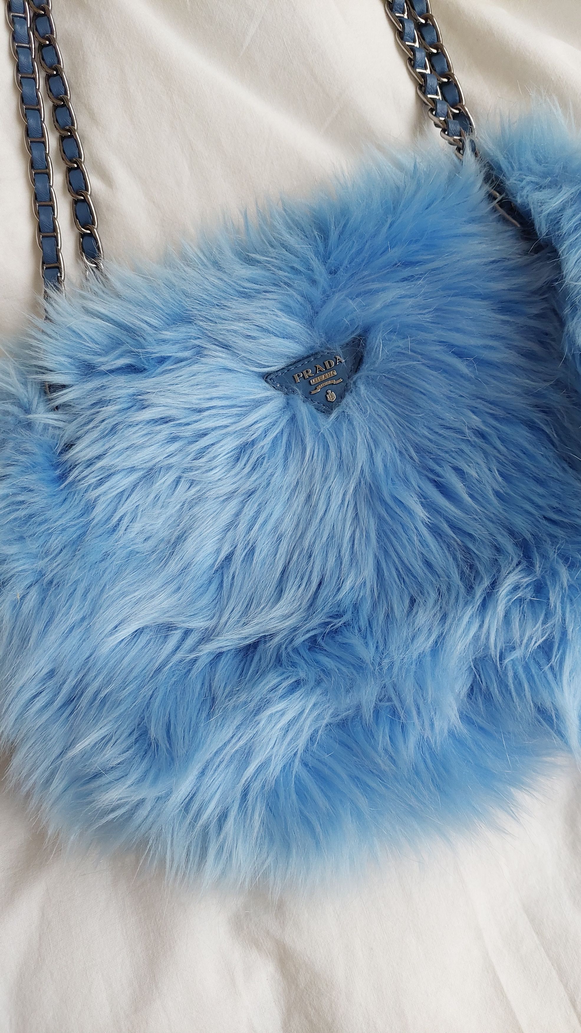 Prada Vintage faux fur blue chain bag Size ONE SIZE - 2 Thumbnail