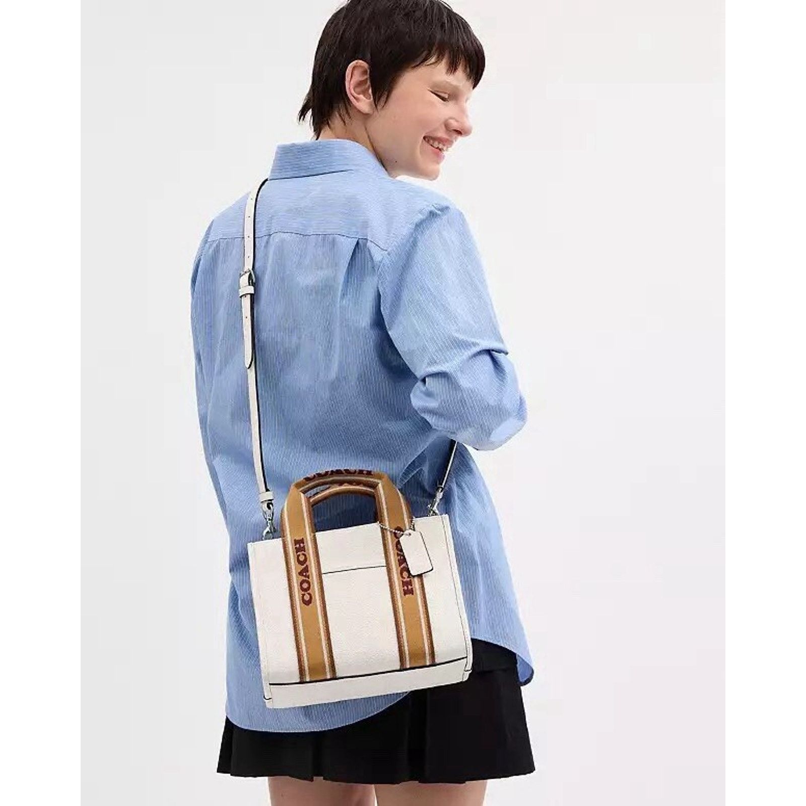 Coach NWT Coach Smith Tote Bag Leather 24 CAR77 Silver /Chalk Size ONE SIZE - 5 Thumbnail