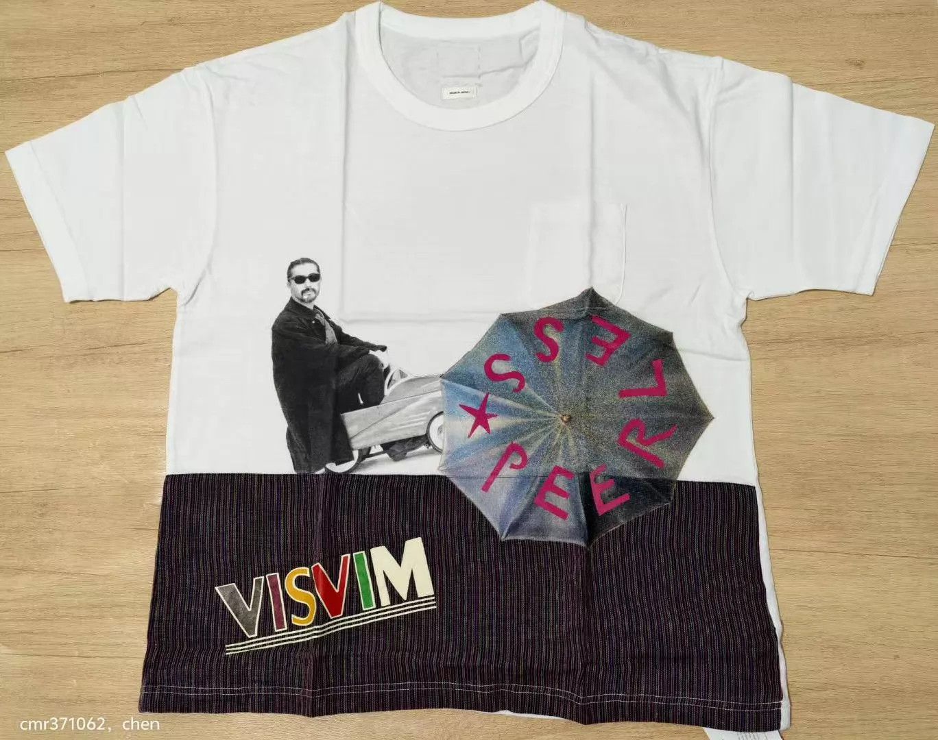 Visvim VISVIM 20SS JUMBO TEE COLLAGE Ivory/Navy Stripe 3 Size US L / EU 52-54 / 3 - 1 Thumbnail