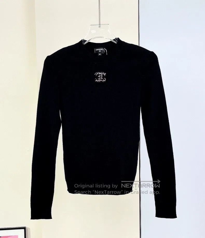 Chanel Chanel 22k thick flower logo knitted undershirt long sleev Size XXS / US 00 / IT 34 - 1 Thumbnail