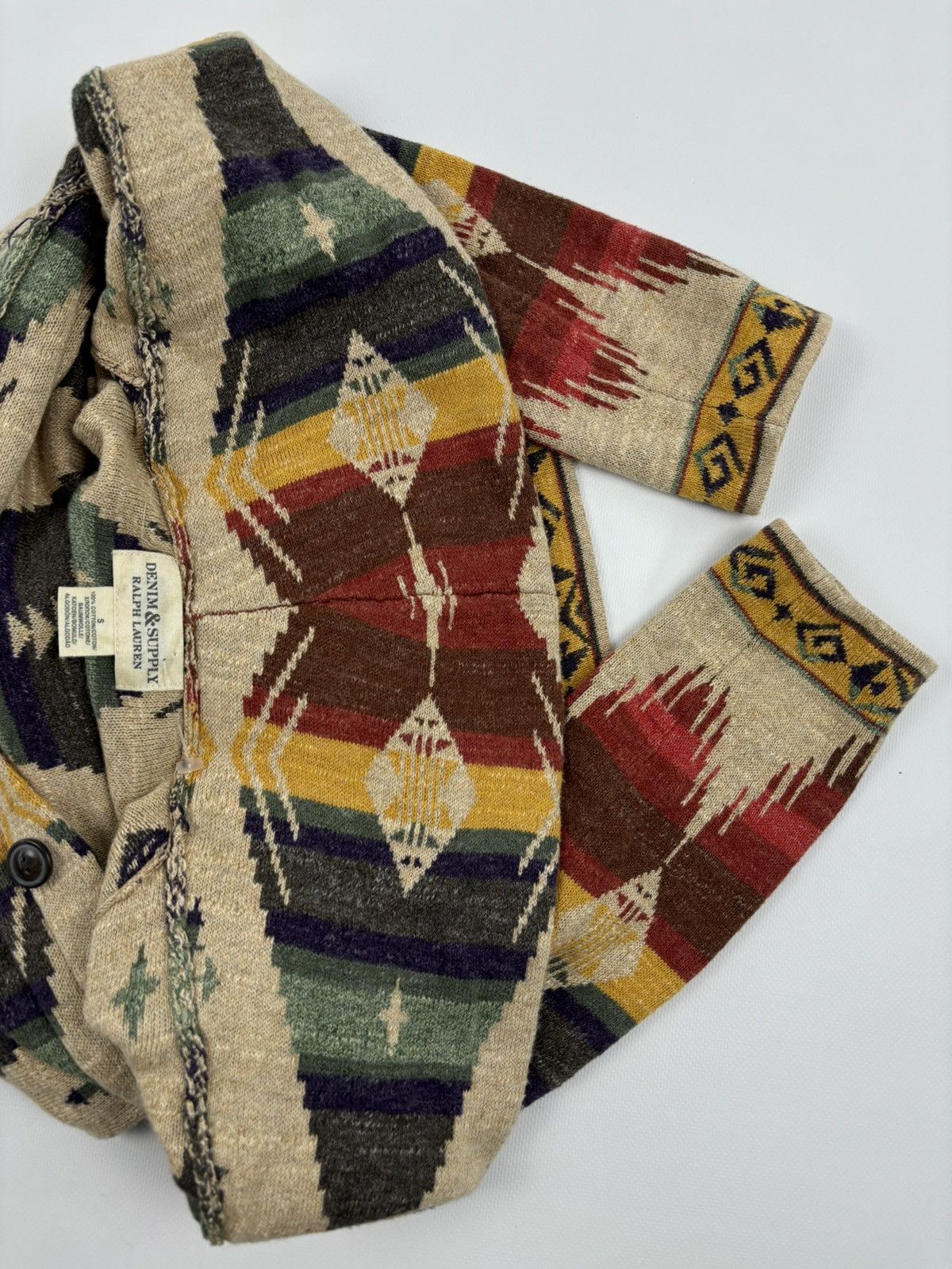 Denim & Supply Ralph Lauren × Polo Ralph Lauren × Ralph Lauren RARE Aztec Navajo Southwestern Shawl Tribal Cardigan Sweater Jacket Jumper Size S / US 4 / IT 40 - 19 Thumbnail