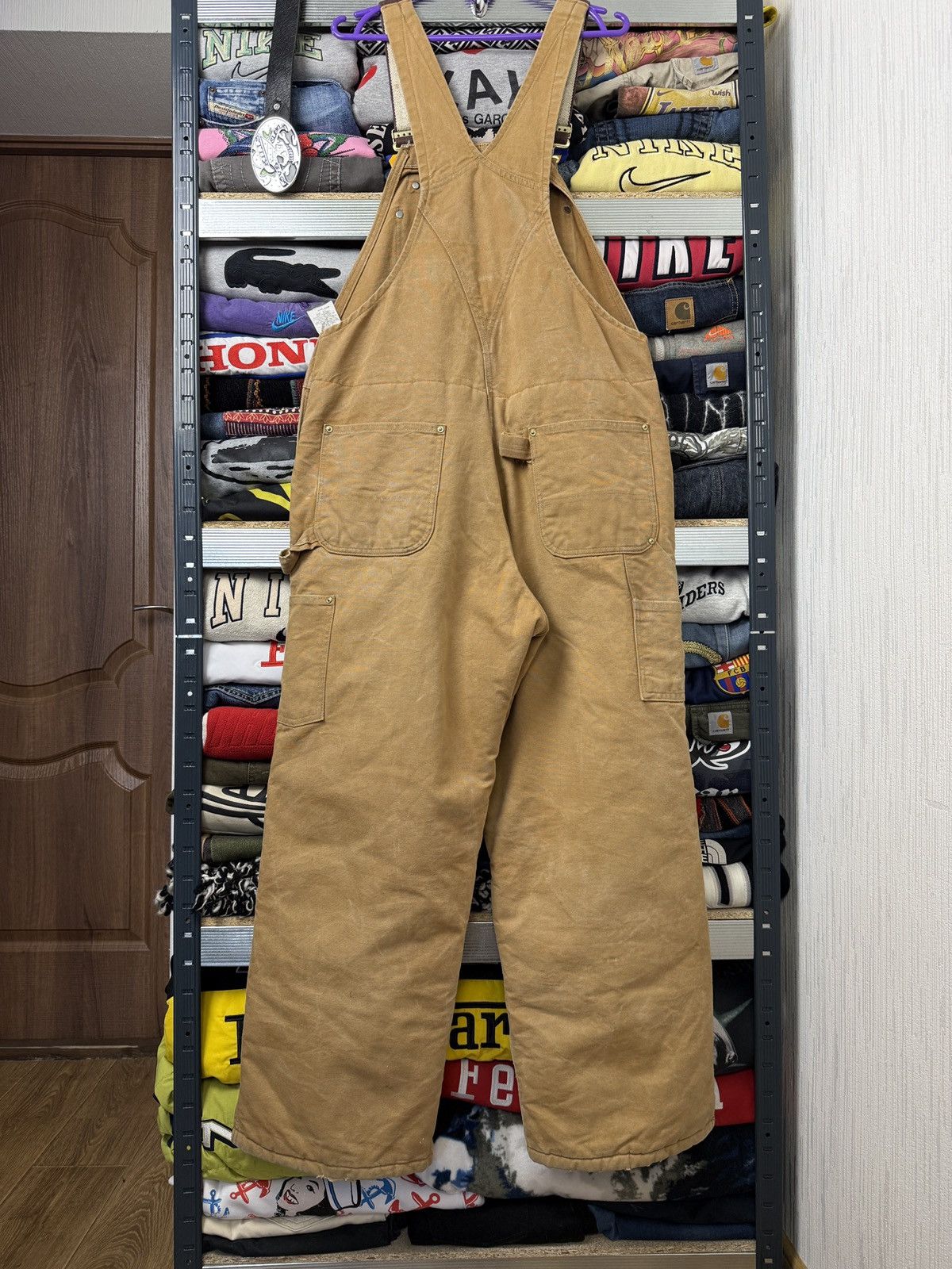 Carhartt Vintage 90s Carhartt Overalls Tan Cotton Canvas Baggy Wide Size US 34 / EU 50 - 2 Thumbnail